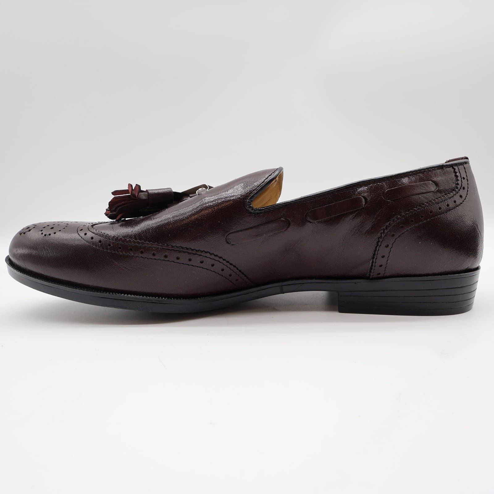 Nunn Bush Parker Wingtip Tassel Loafers Mens 11 Burgundy Leather NOS - Thumbnail 14