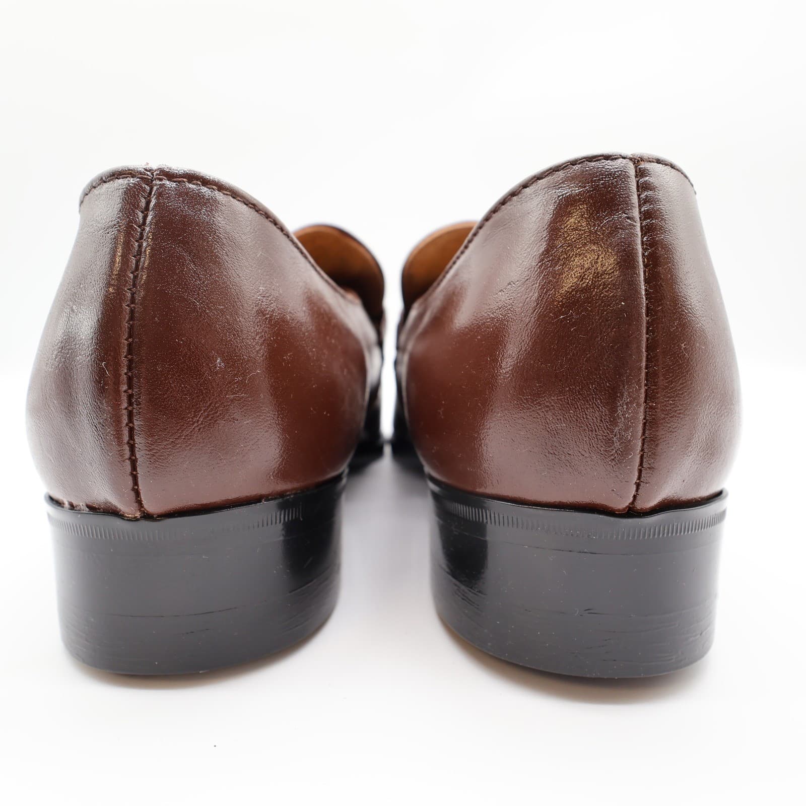 Barclay Men's 10.5 D Brown Leather Slip-On Dress Loafers Vintage USA Made - Thumbnail 5