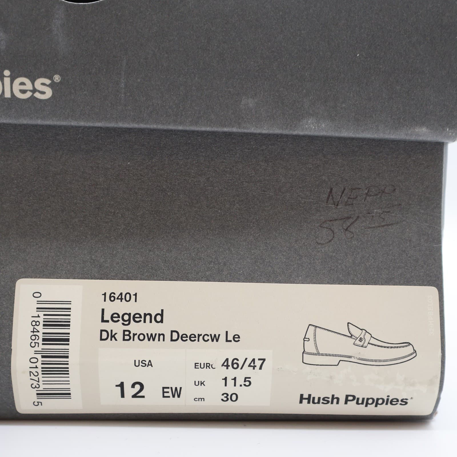Hush Puppies Legend Loafers Mens 12 EW Brown Leather Slip On Comfort NIB - Thumbnail 8