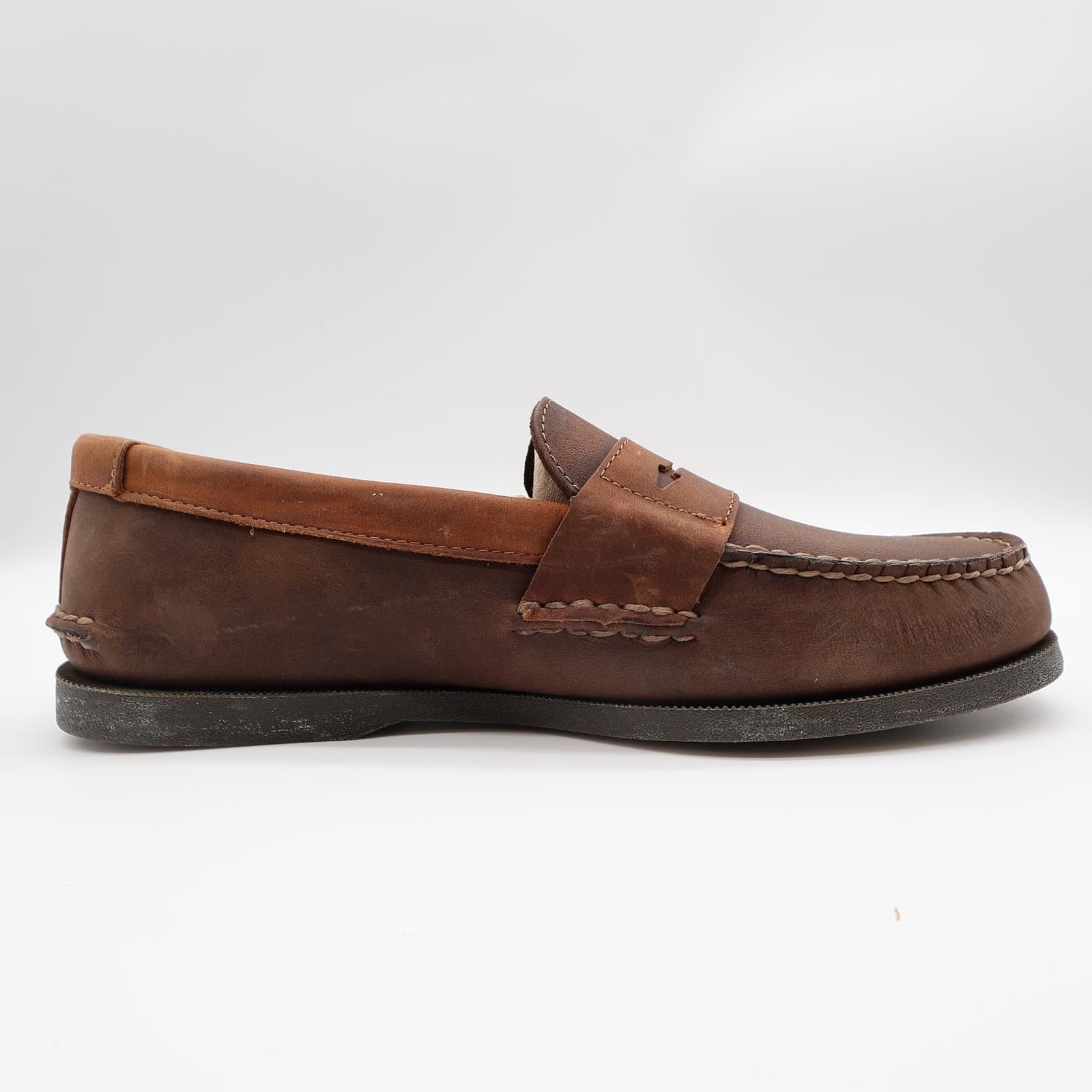 Sperry A/O Penny Loafers Mens 10.5 Brown Leather Slip On Boat Shoes - Thumbnail 10