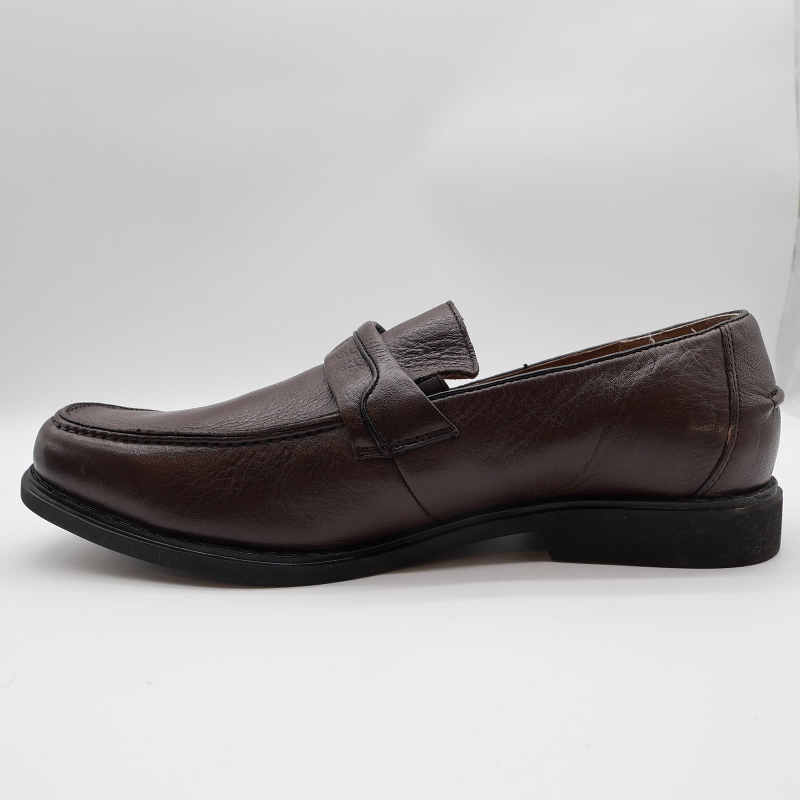Hush Puppies Legend Loafers Mens 12 EW Brown Leather Slip On Comfort NIB - Thumbnail 12