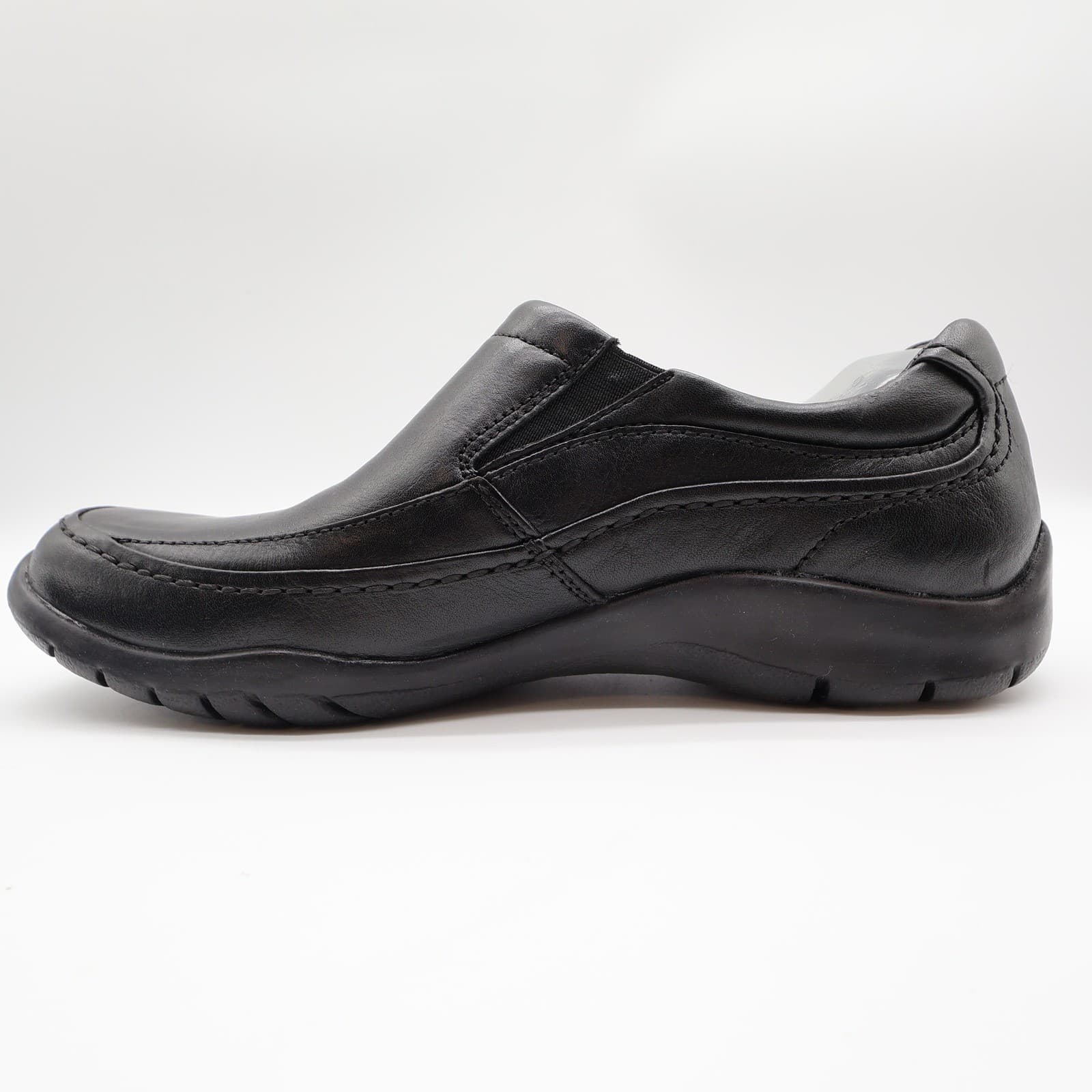 Hush Puppies Zone Slip On Shoes Mens 10 Black Leather Comfort H100050 NEW - Thumbnail 13