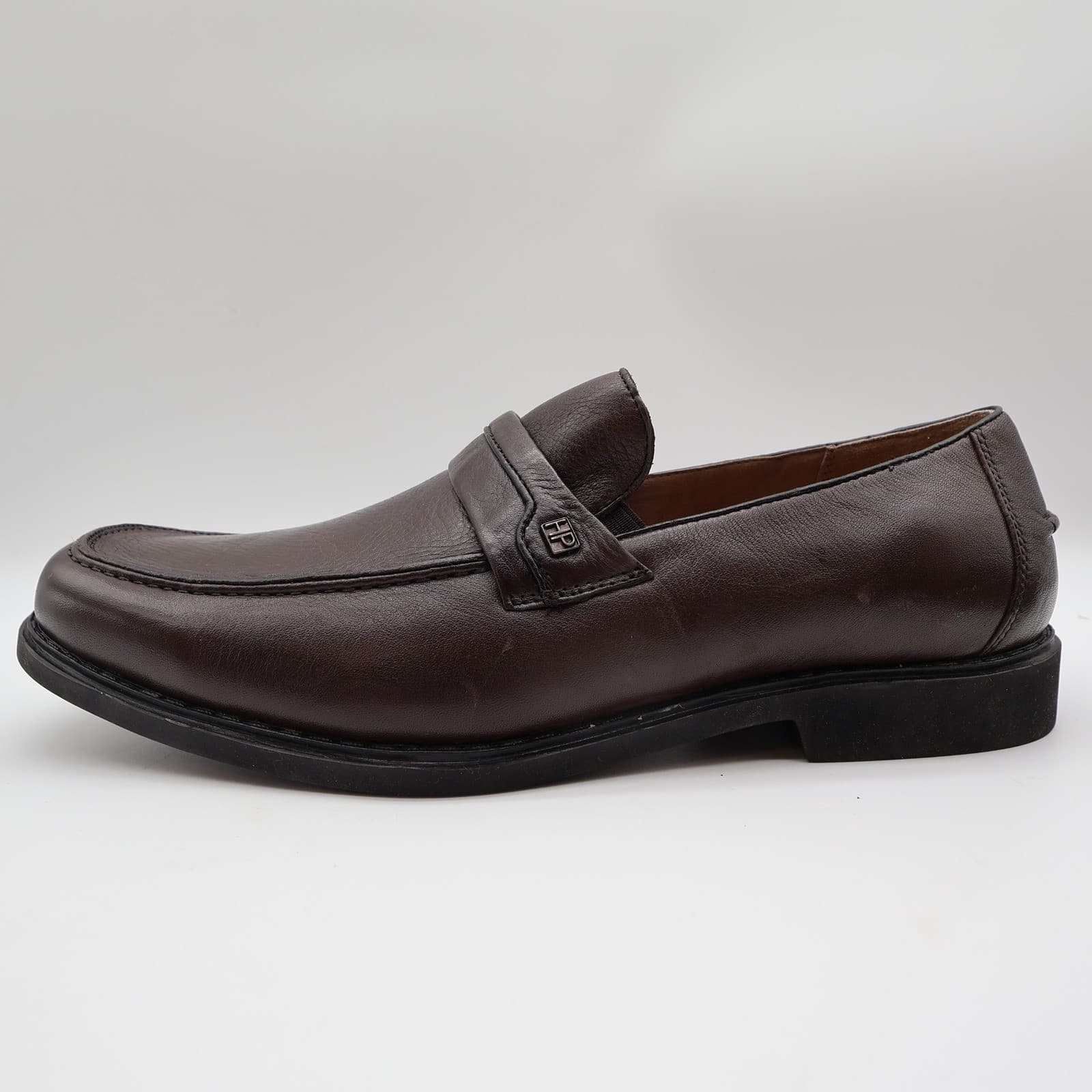 Hush Puppies Legend Loafers Mens 12 EW Brown Leather Slip On Comfort NIB - Thumbnail 11