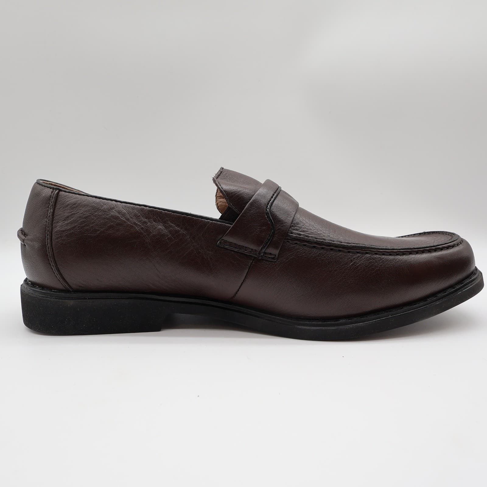 Hush Puppies Legend Loafers Mens 12 EW Brown Leather Slip On Comfort NIB - Thumbnail 10