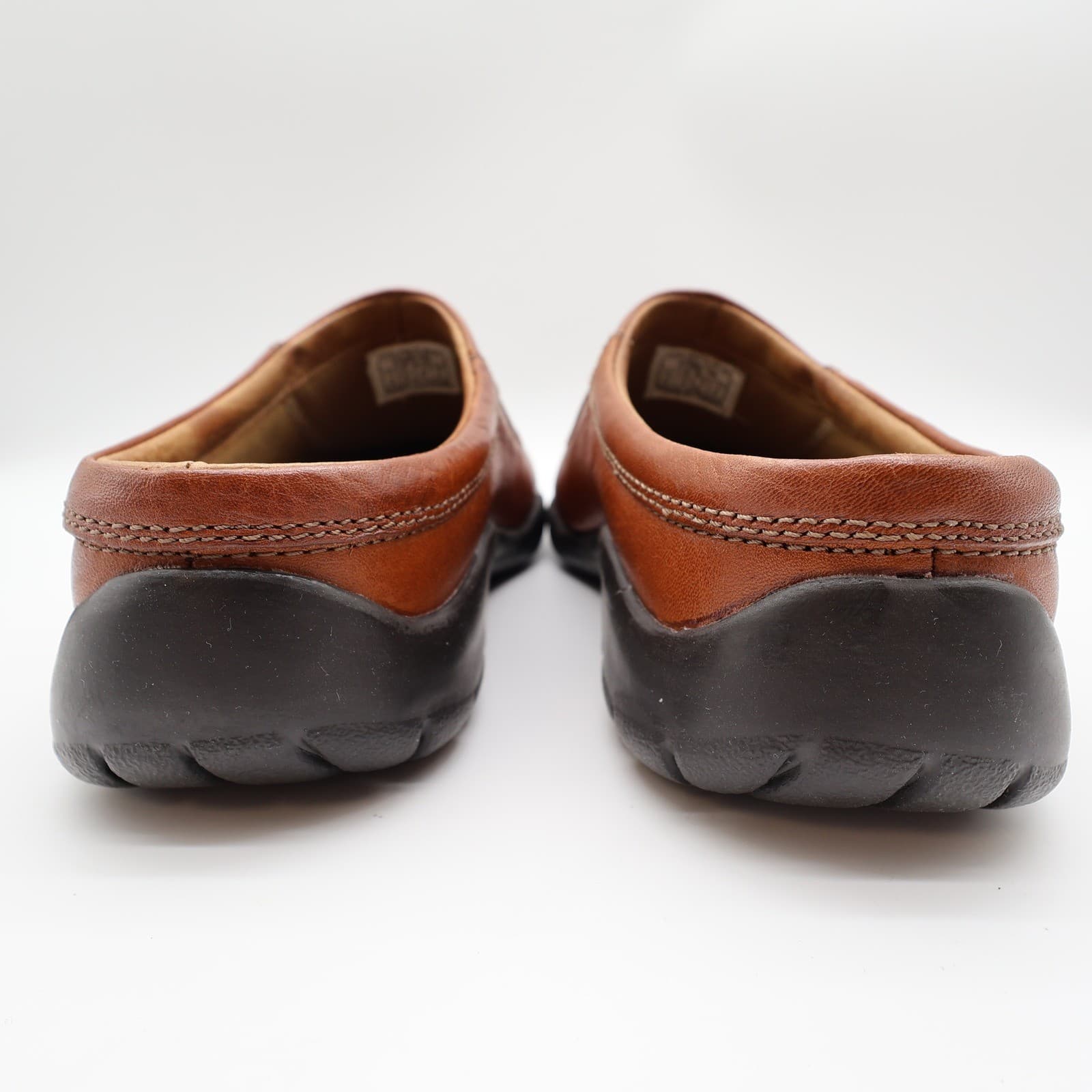 Hush Puppies Zoom Clogs Mens 10 Tan Leather Slip On Comfort Shoes - Thumbnail 5