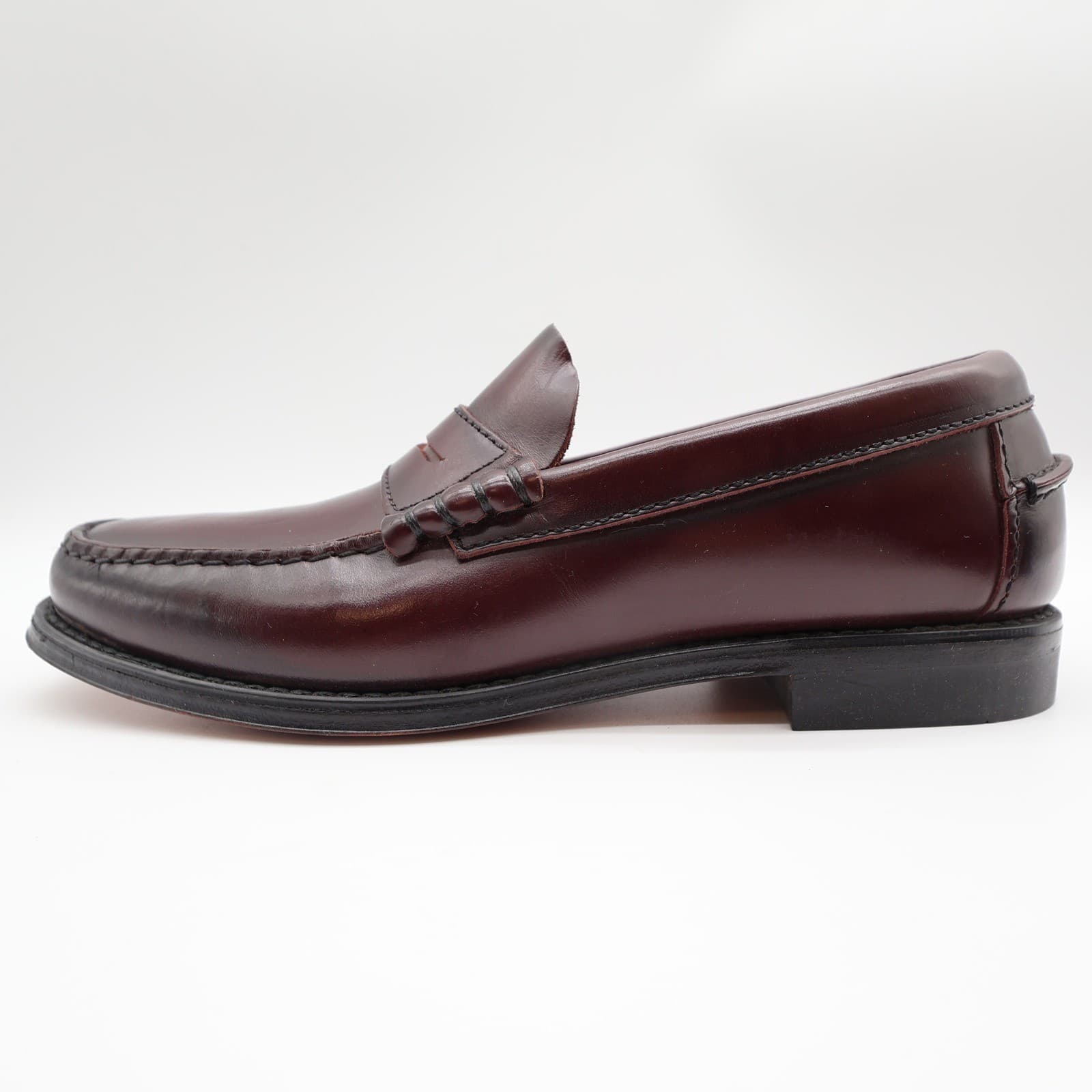 Barclay Vintage 70s 80s Mens 8 D Burgundy Leather Penny Loafers Slip On - Thumbnail 13