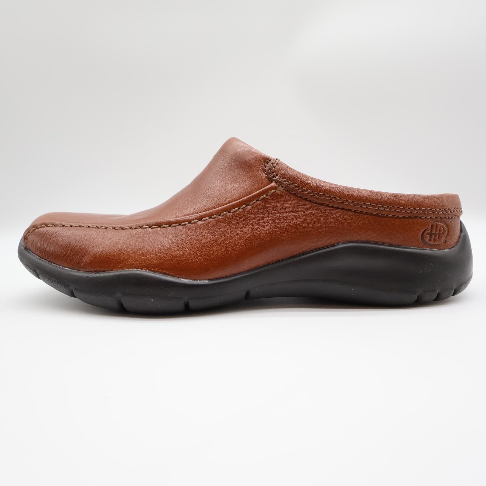 Hush Puppies Zoom Clogs Mens 10 Tan Leather Slip On Comfort Shoes - Thumbnail 13