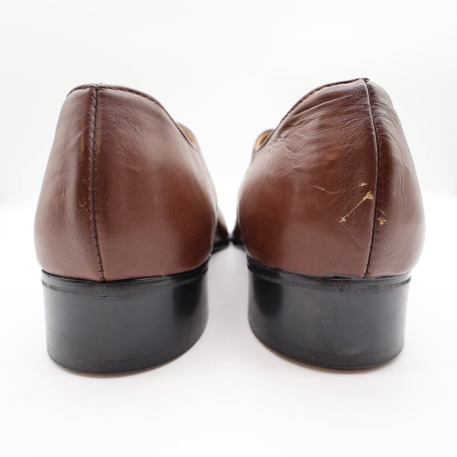James Pepper Vintage 80s Derby Dress Shoes Mens 12 Brown Leather NOS - Thumbnail 5