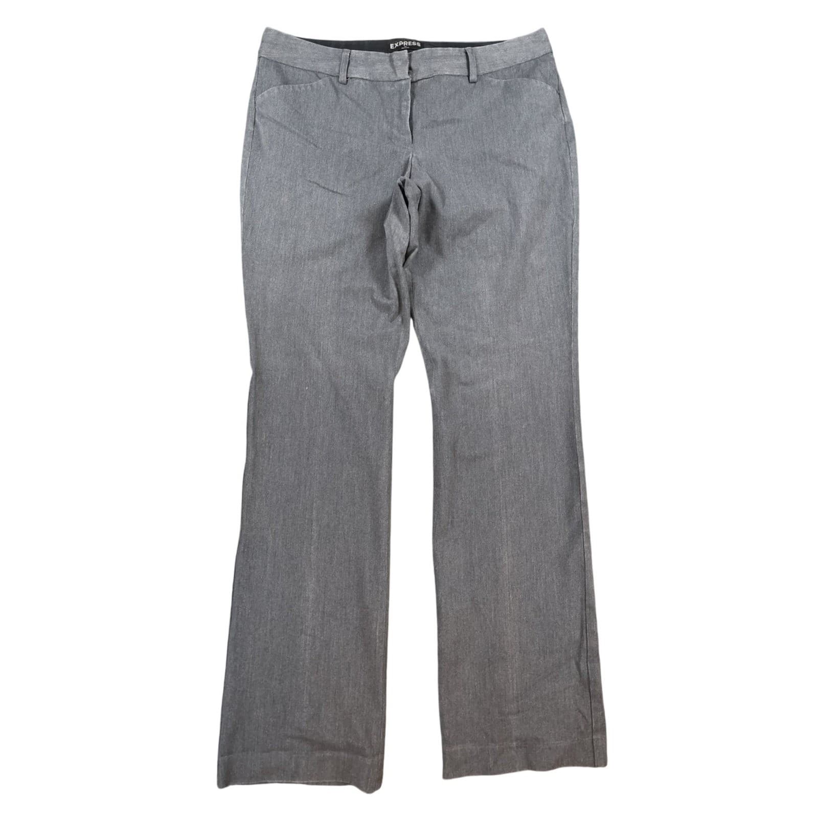 Express Editor Dress Pants Womens 10R Gray Polyester Rayon Barely Boot Office