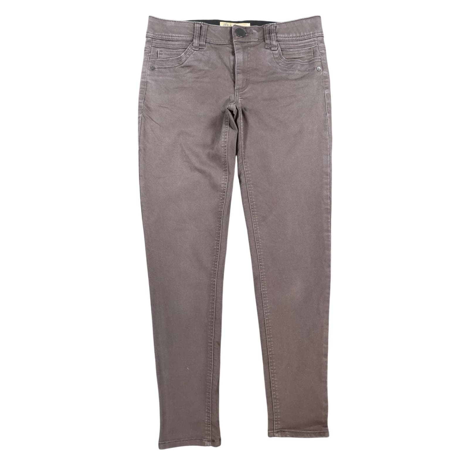 Democracy Skinny Pants Womens 4 Brown Cotton Blend Ab Technology Slim Fit Casual