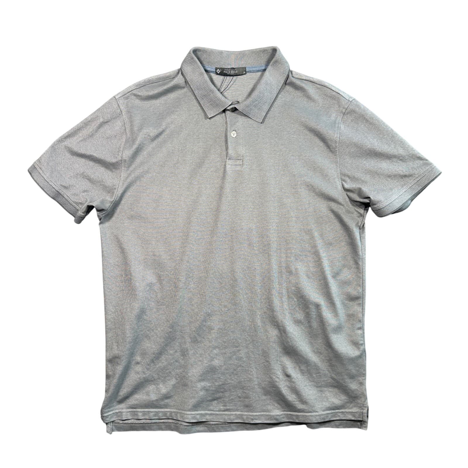 Member's Mark Polo Shirt Mens Medium Gray Excellent Stretch Pique