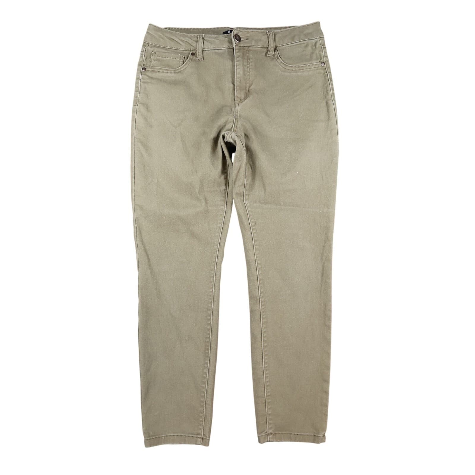 d.jeans Skinny Pants Womens 10 Olive Green Cotton Repreve Stretch Slim Casual