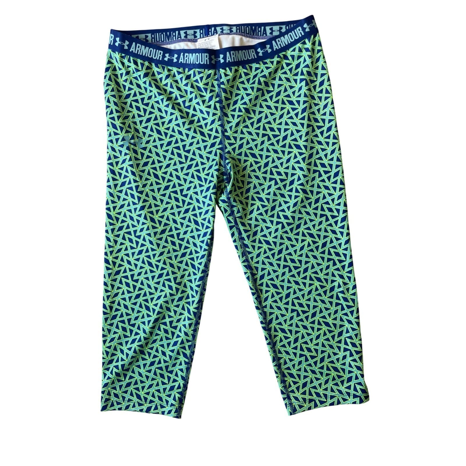 Under Armour Women's Capri Green Patterned Leggings Size XL