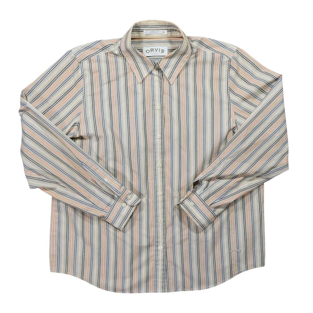 Orvis Button Up Shirt Womens 16 Multicolor Excellent Striped Long Sleeve