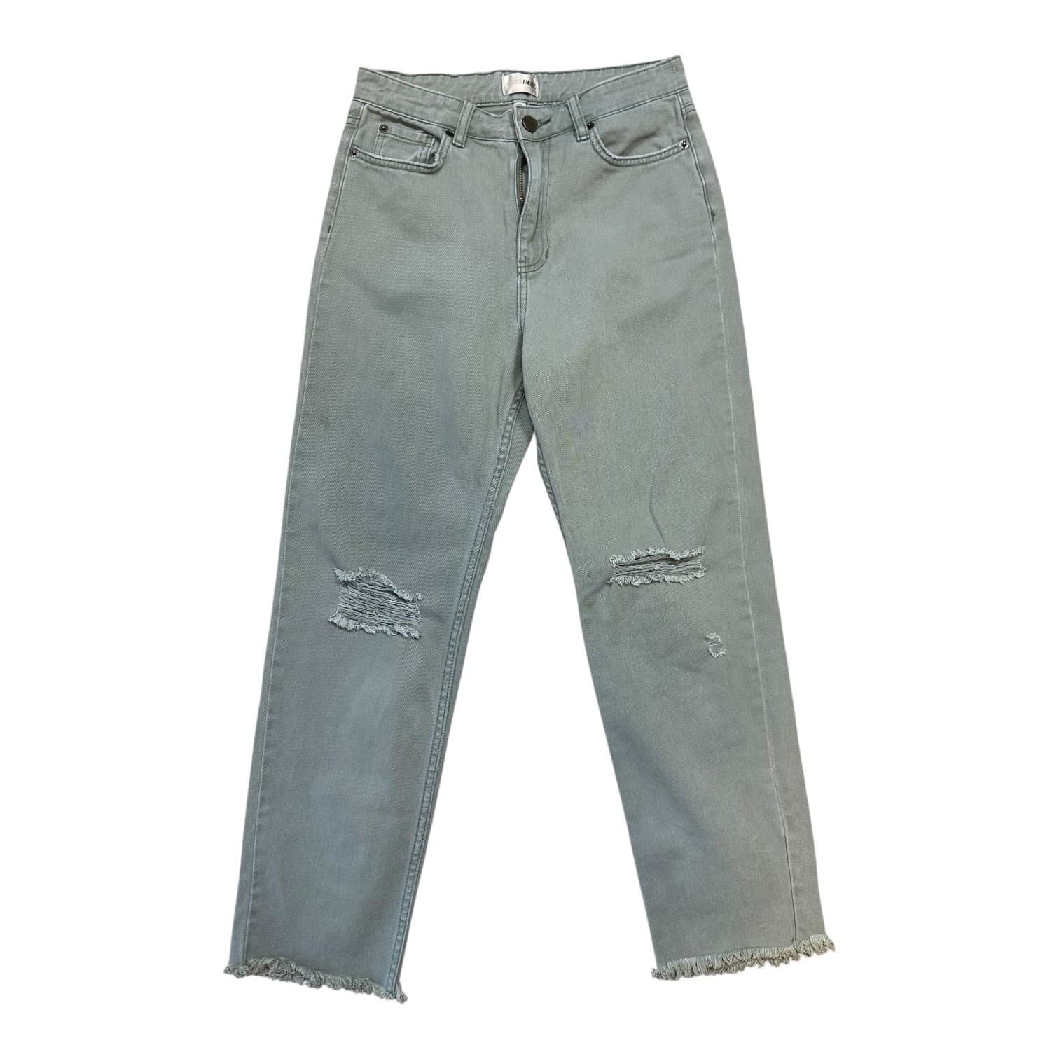 Amuse Society Women’s 26 Distressed High Rise Raw Hem Ankle Jeans