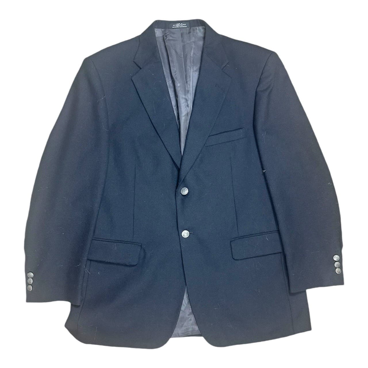 Stafford Blazer Mens 42R Navy Blue Worsted Wool Blend Two Button Jacket