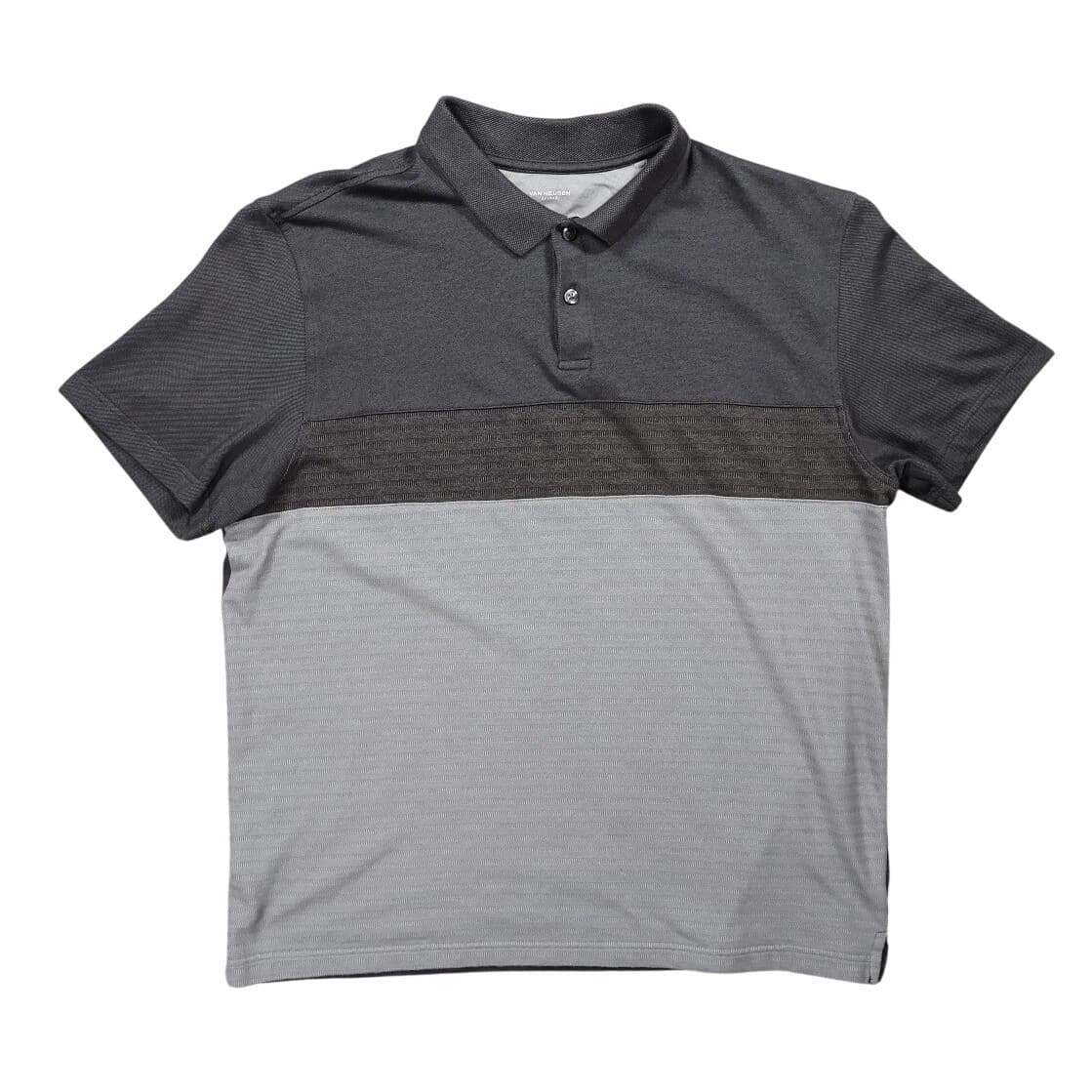 Van Heusen Polo Shirt Mens XL Gray Excellent Colorblock Short Sleeve 1500-051226