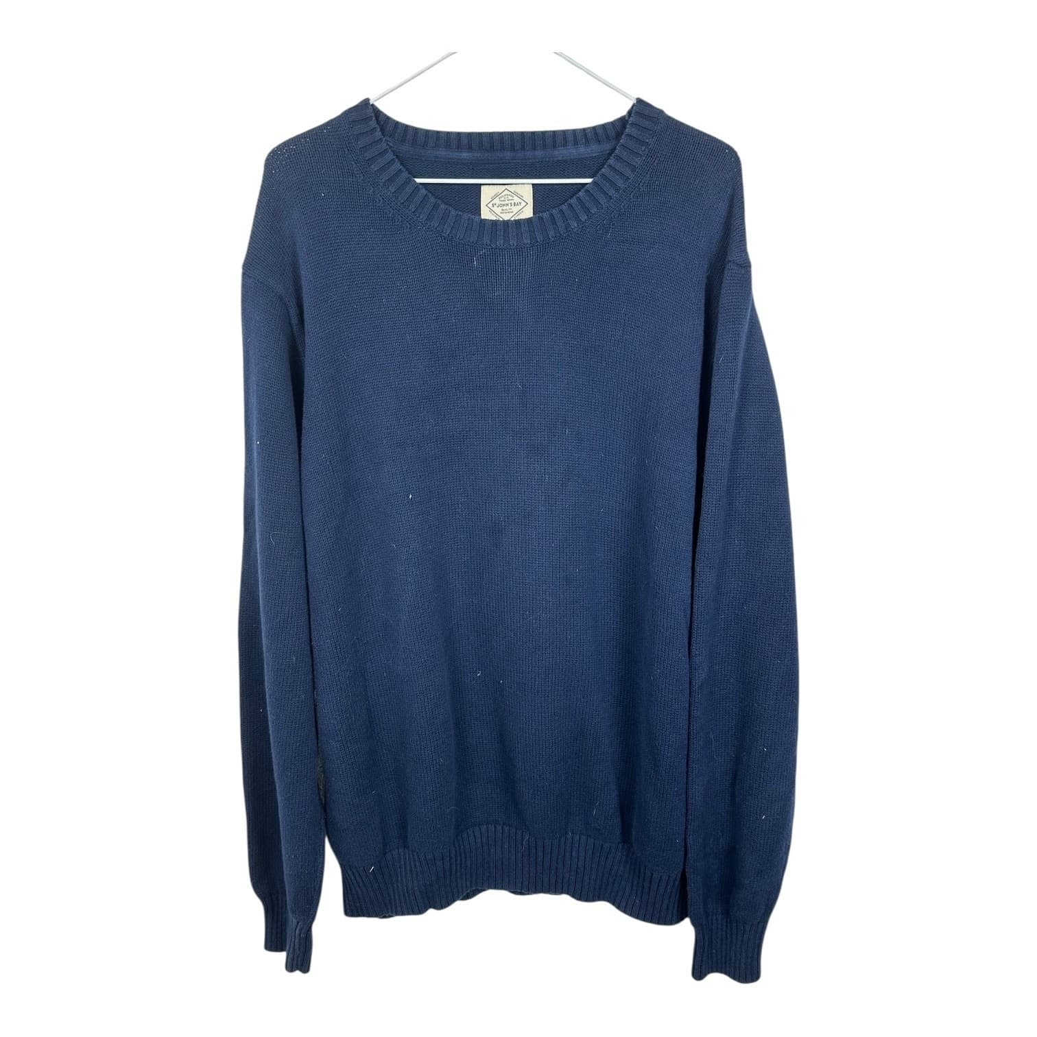 St. John’s Bay Men’s XXL Blue Crewneck Cotton Sweater Pullover