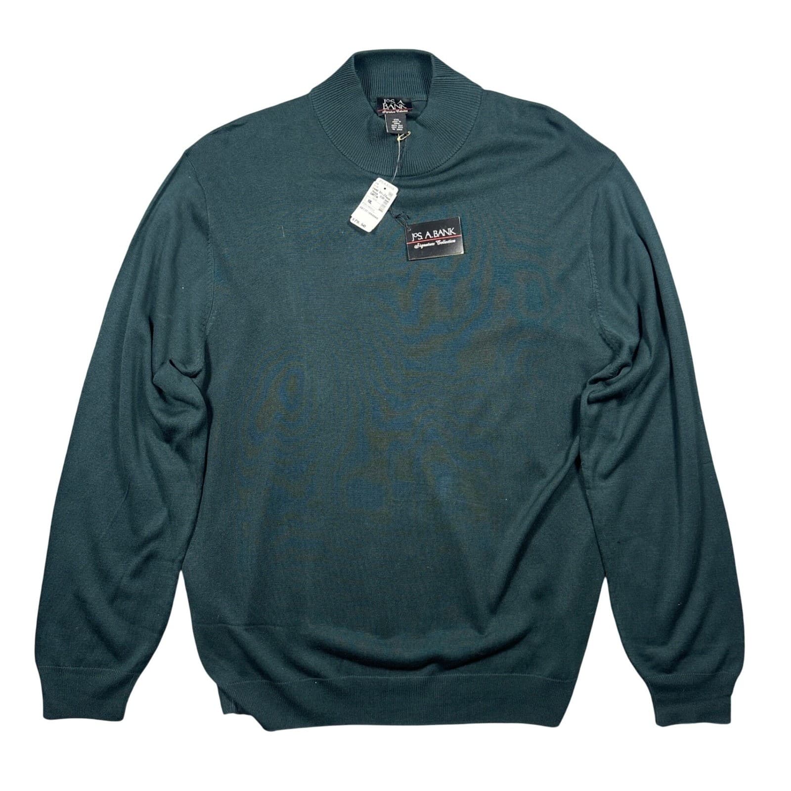 Jos. A. Bank Mock Neck Sweater Men XXL Green NEW Silk Signature Collection VTG