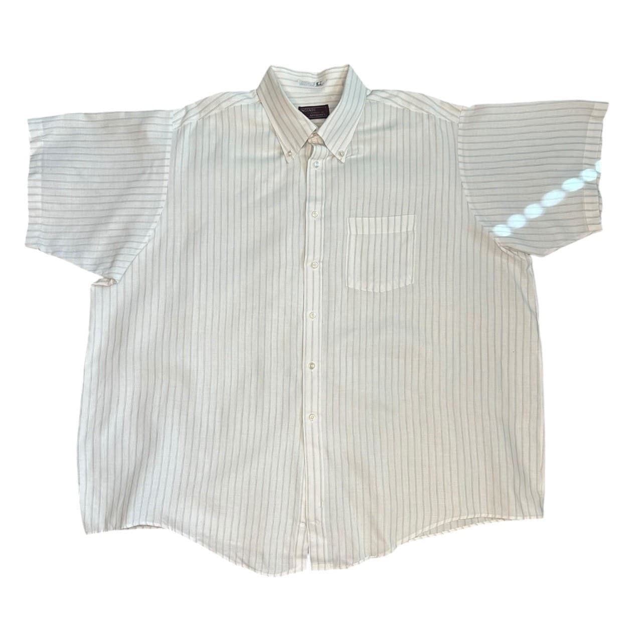 Vintage NOFADE for Anthony's Men's XL Beige Stripe Button-Up Shirt