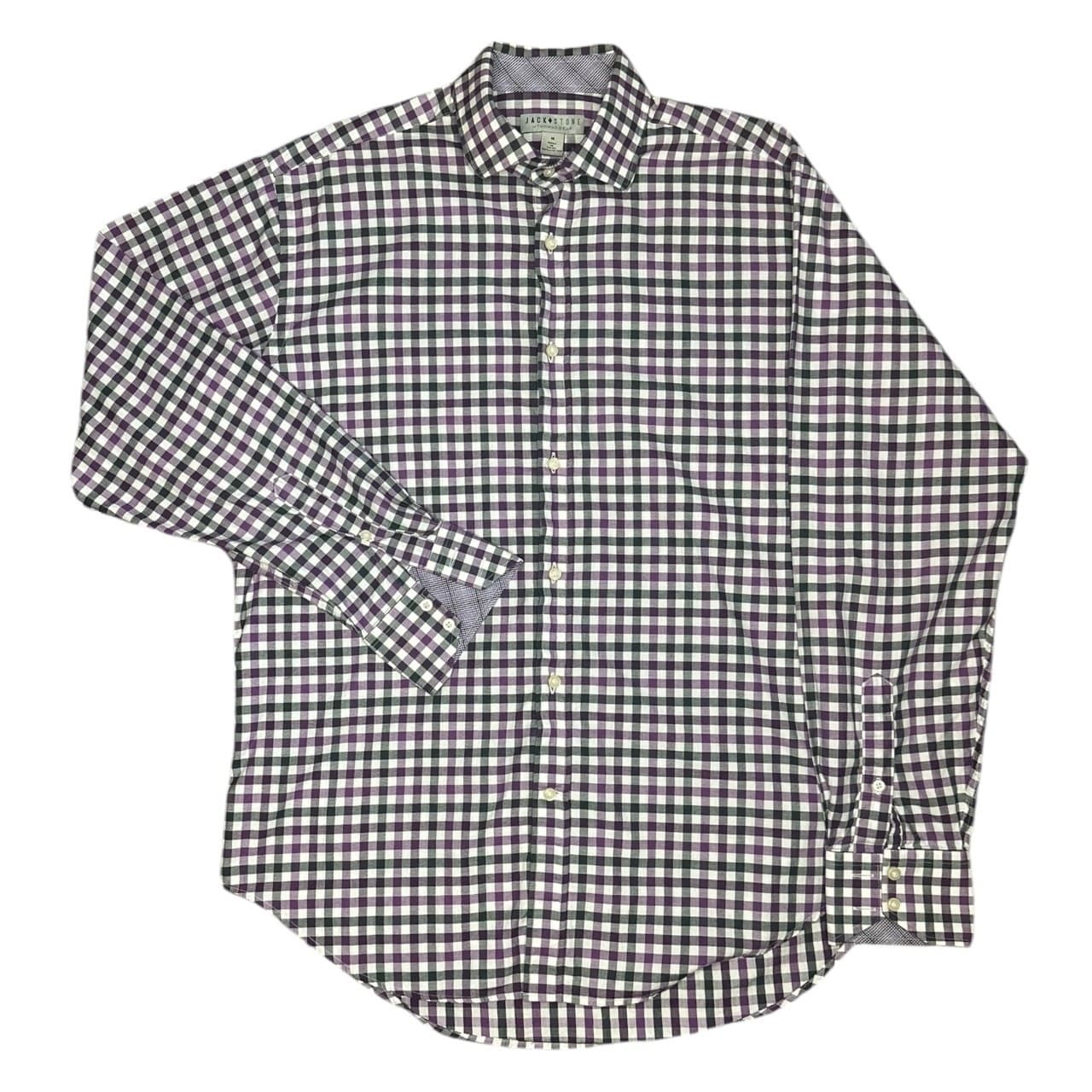 Jack Stone Men's M Red Plaid Flannel Button-Down Long Sleeve Shirt