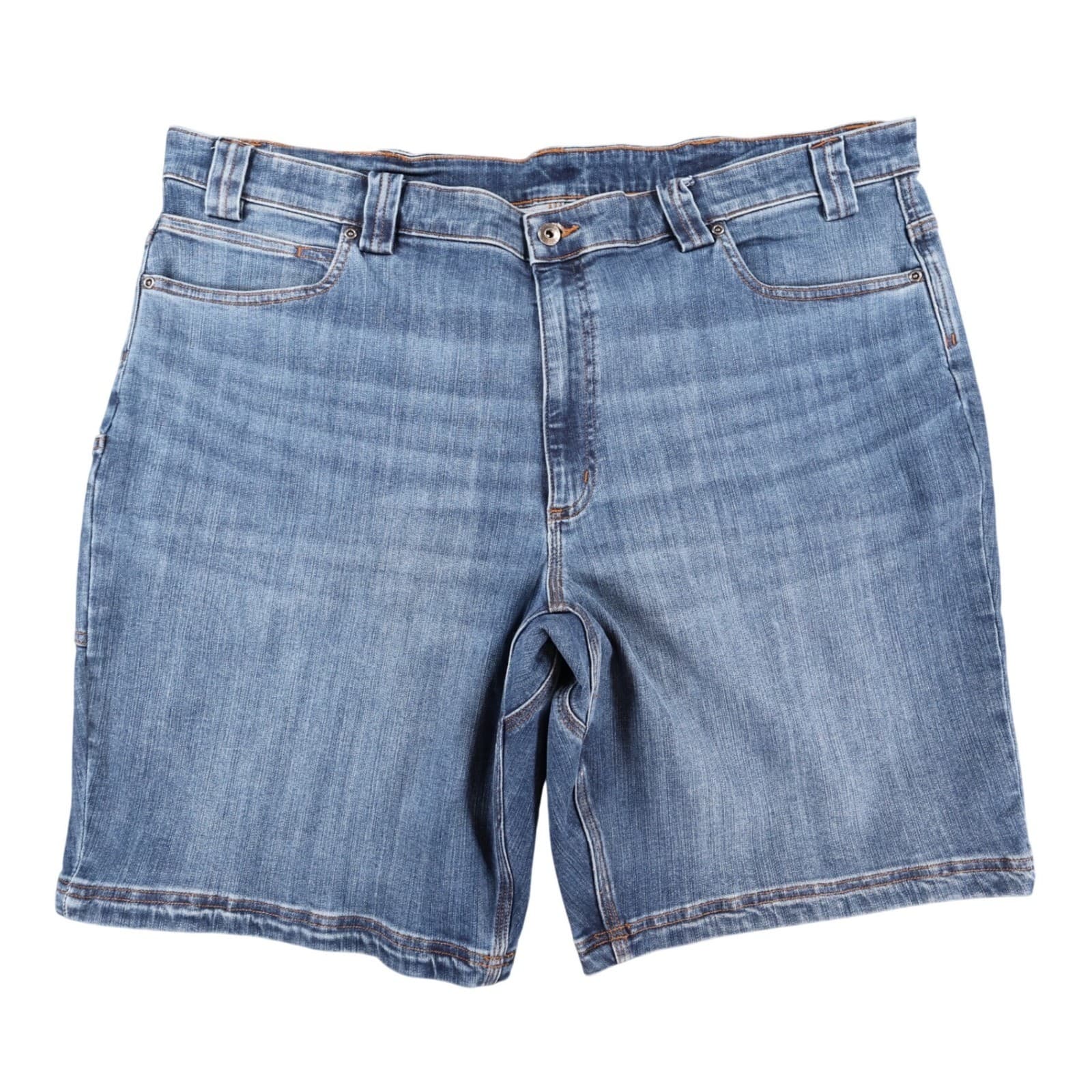 Duluth Trading Co Denim Shorts Mens 44 Blue Cotton Blend Relaxed Fit Stretch