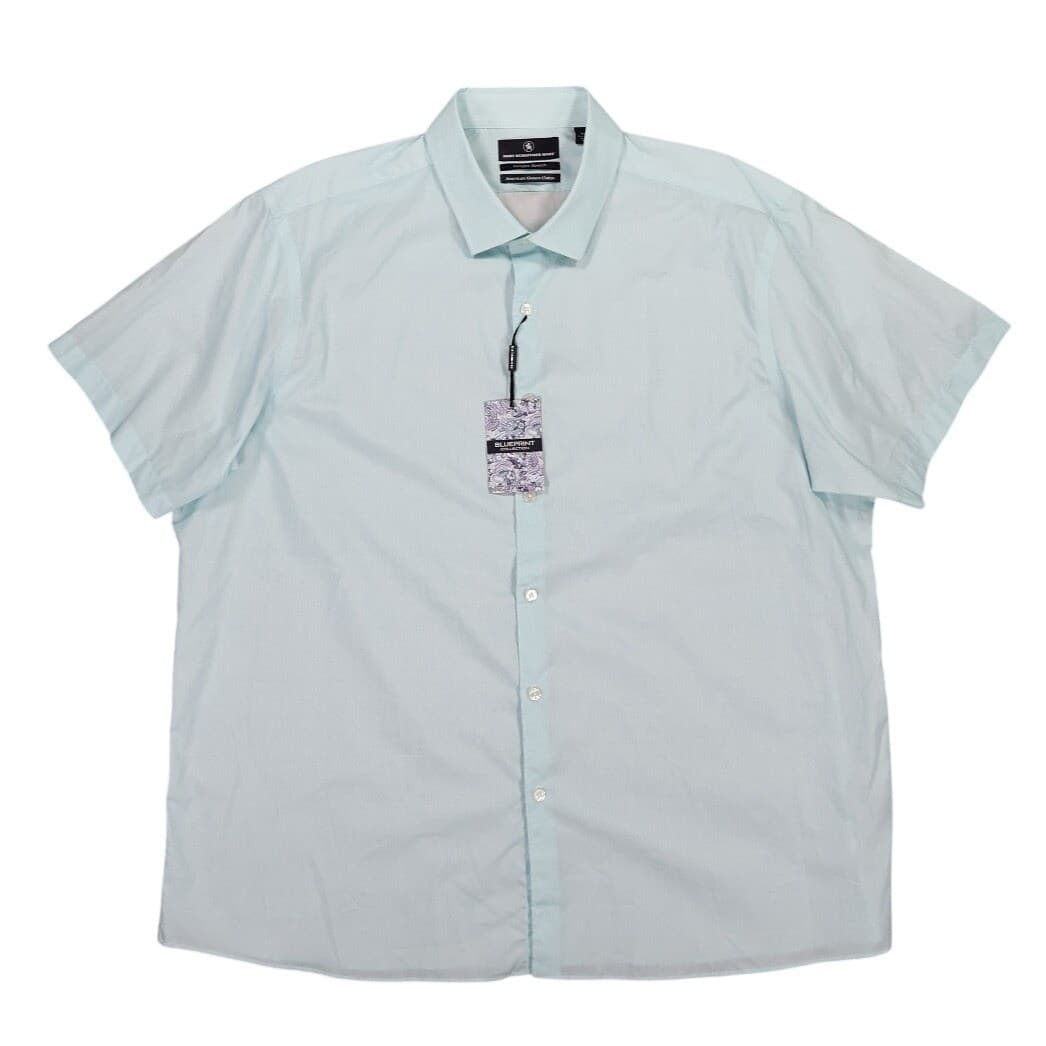 Hart Schaffner Marx Button Down Shirt Mens XXL Light Blue NWT Paisley Cotton