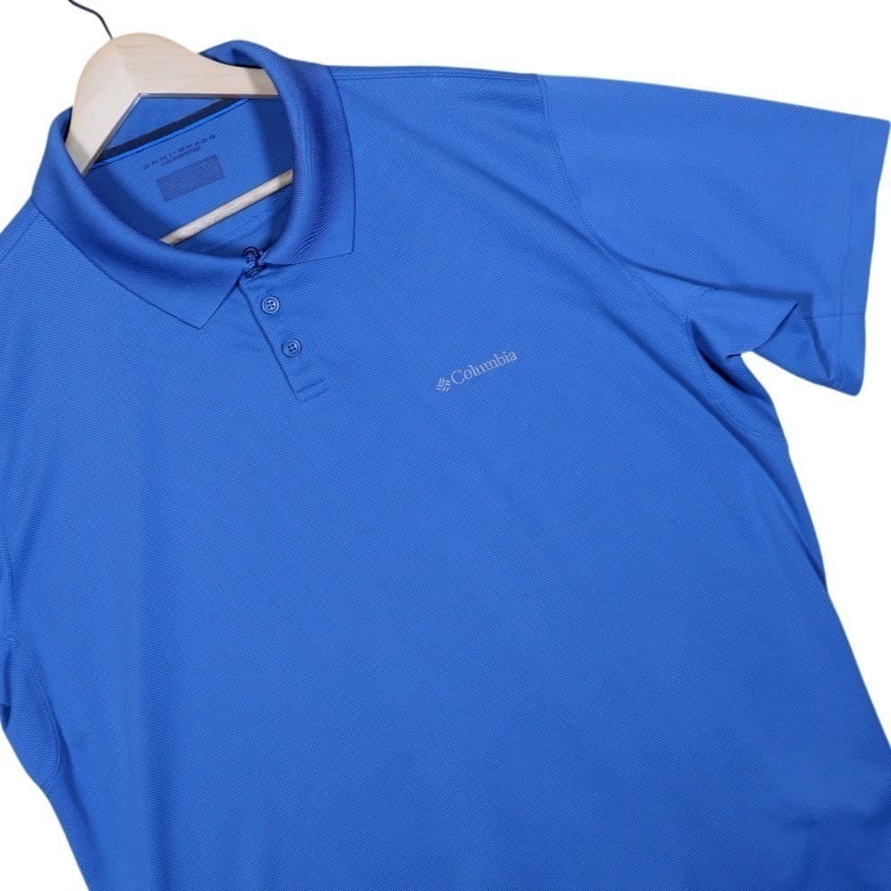 Columbia Men's Blue Performance Golf Polo Shirt Short Sleeve Size Large