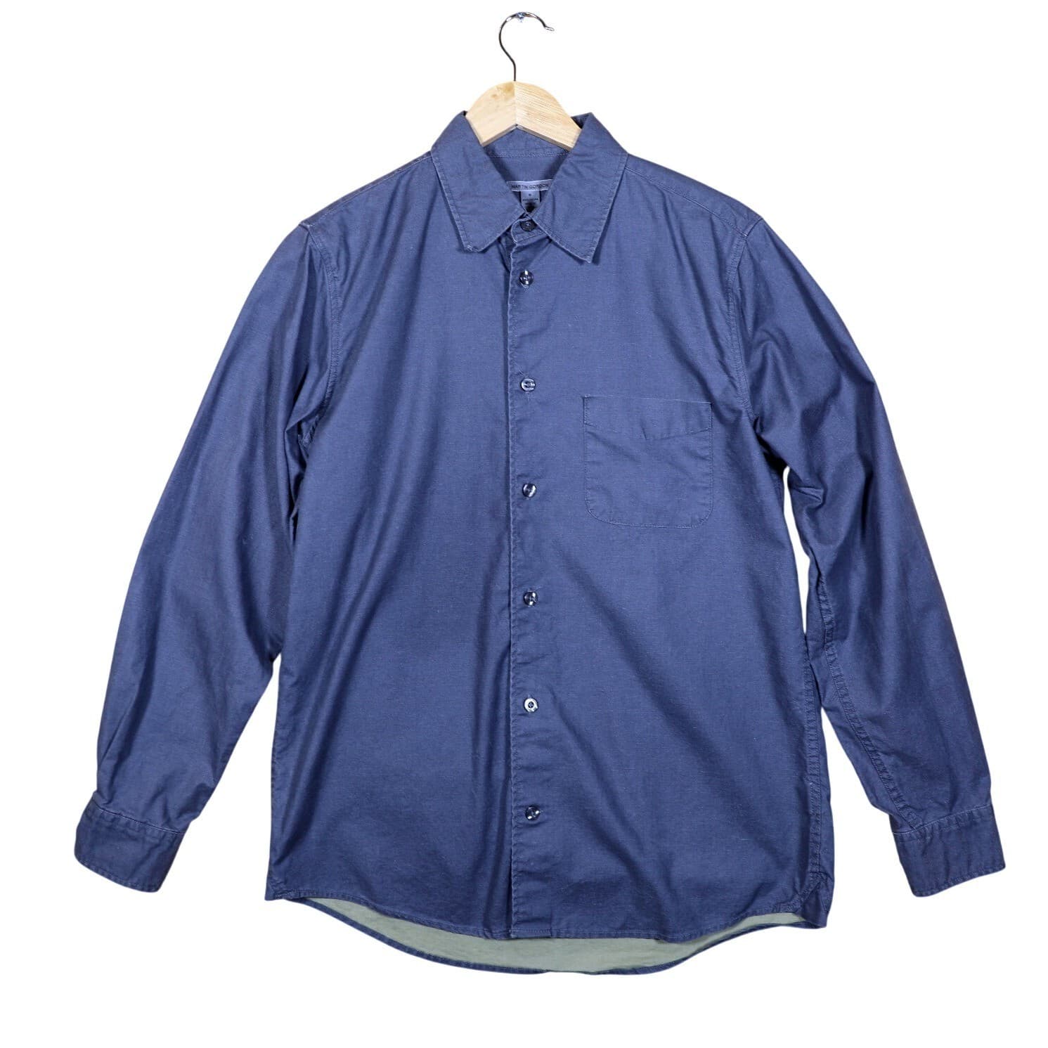 Martin Gordon Mens Medium Blue Long Sleeve Button Up Work Shirt Casual