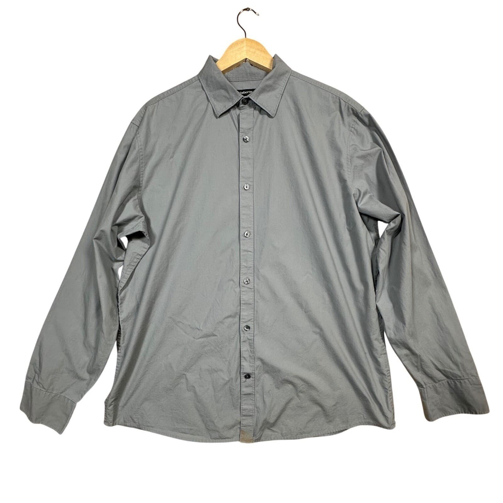 Claiborne Mens XL Gray Long Sleeve Button Down Shirt