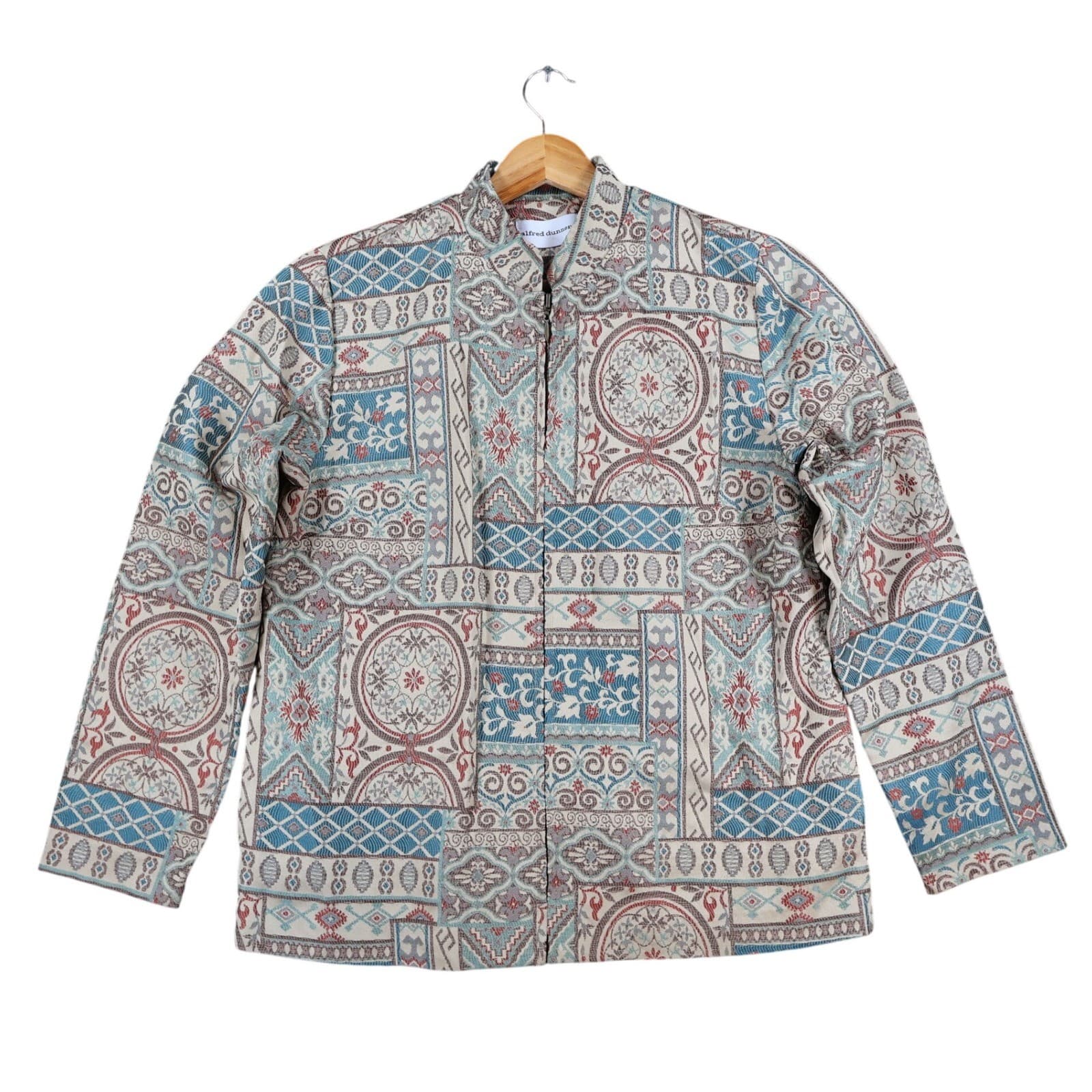 Alfred Dunner Jacket Women 8 Multicolor Polyester Rayon Tapestry Zip Up Boho