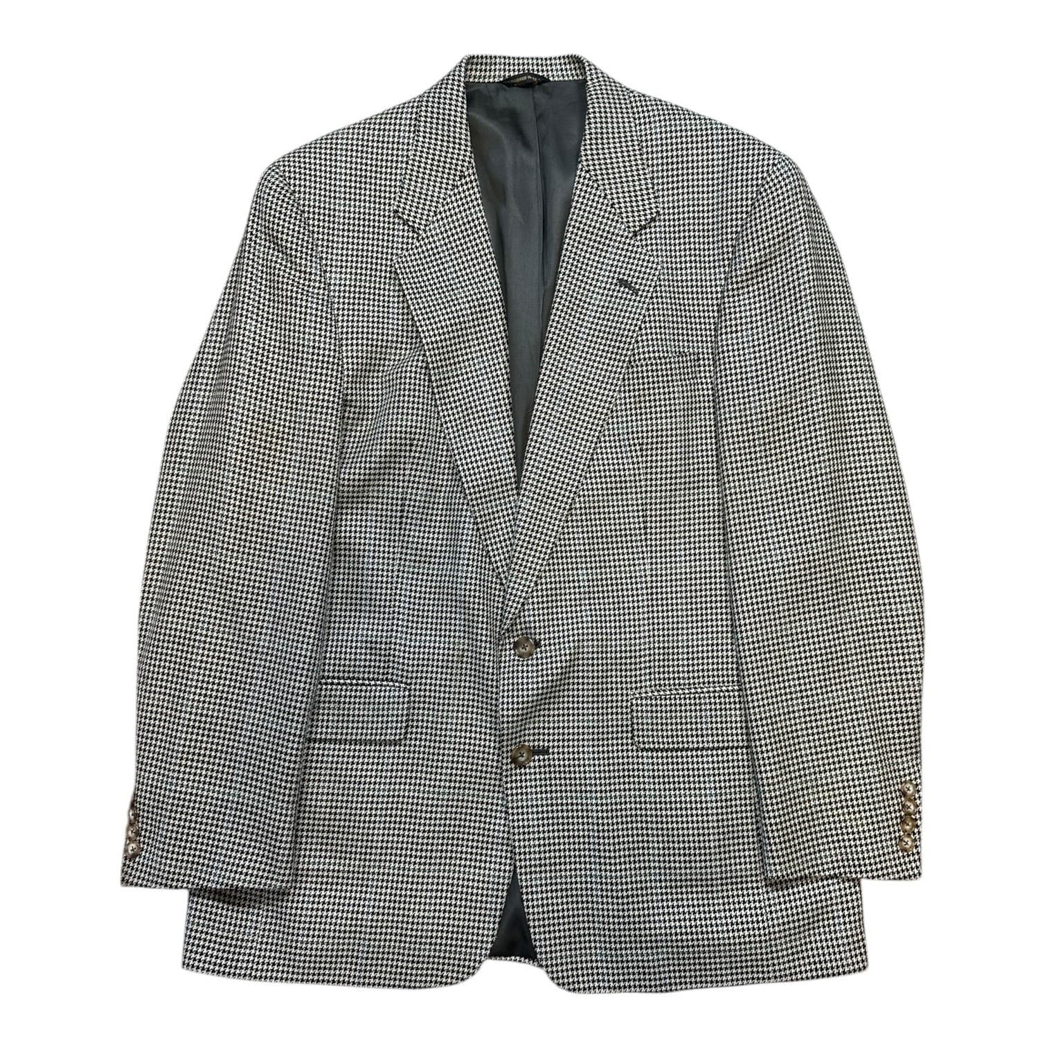 Austin Reed Mens Houndstooth Blazer Jacket 42L Wool Blend Sport Coat