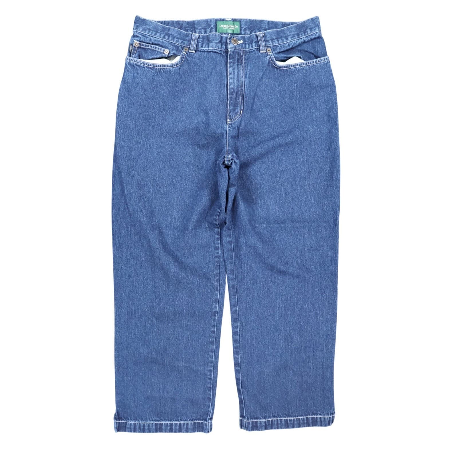 Lauren Jeans Co Ralph Lauren Jeans Womens 14 Blue Cotton Straight Classic Denim
