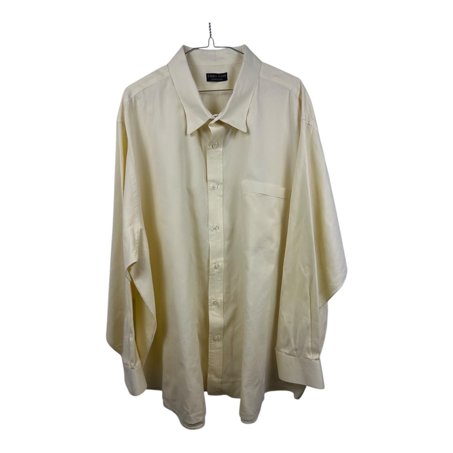 Chris Cobb Clothing Men’s Button Down Shirt Cream Long Sleeve Size 3XL