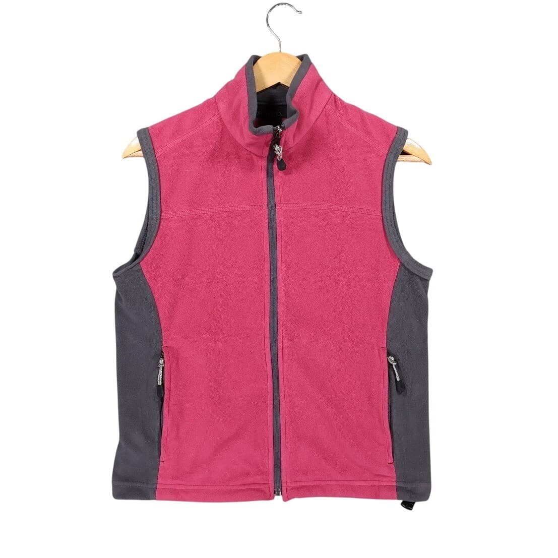 North End Fleece Vest Ladies Small Pink Excellent Wolf Graphic Two Tone Full Zip