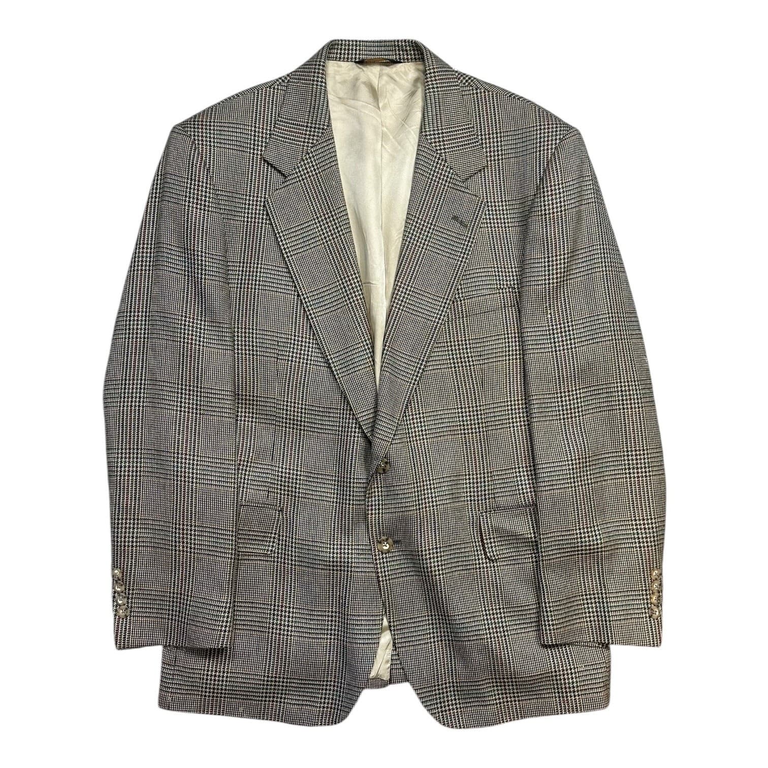 LaCrosse Men’s Sport Coat Blazer Plaid Check Pattern Brown Tan Size 42R