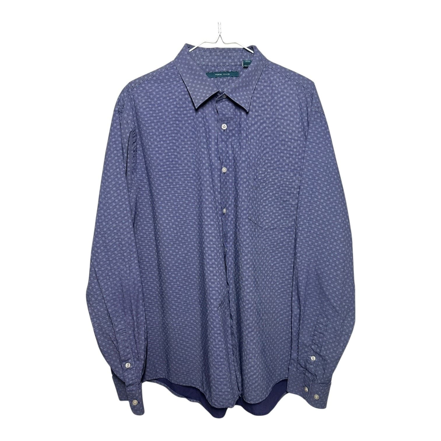Perry Ellis Men’s Button-Down Dress Shirt Blue Pattern Long Sleeve XXL