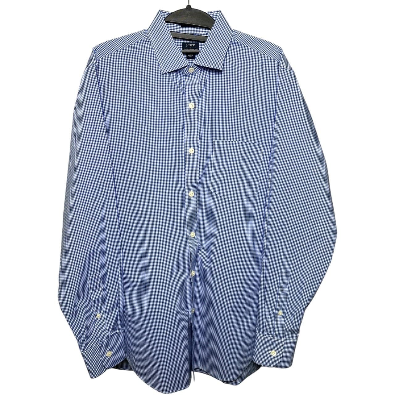 J.Crew Men's Medium 15-15.5 Blue Button-Up Long Sleeve Shirt