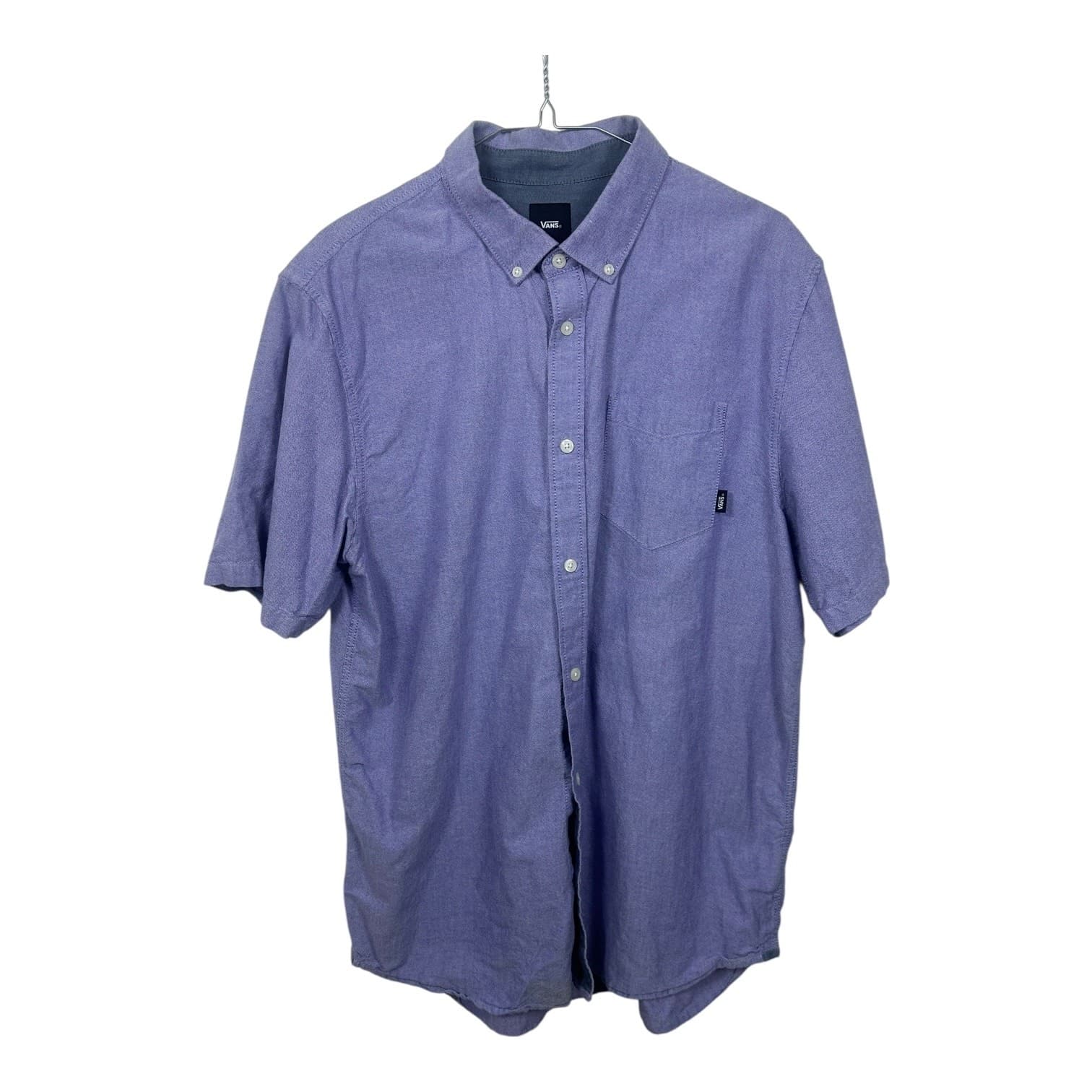 Vans Men’s Button-Down Shirt Short Sleeve Purple Large