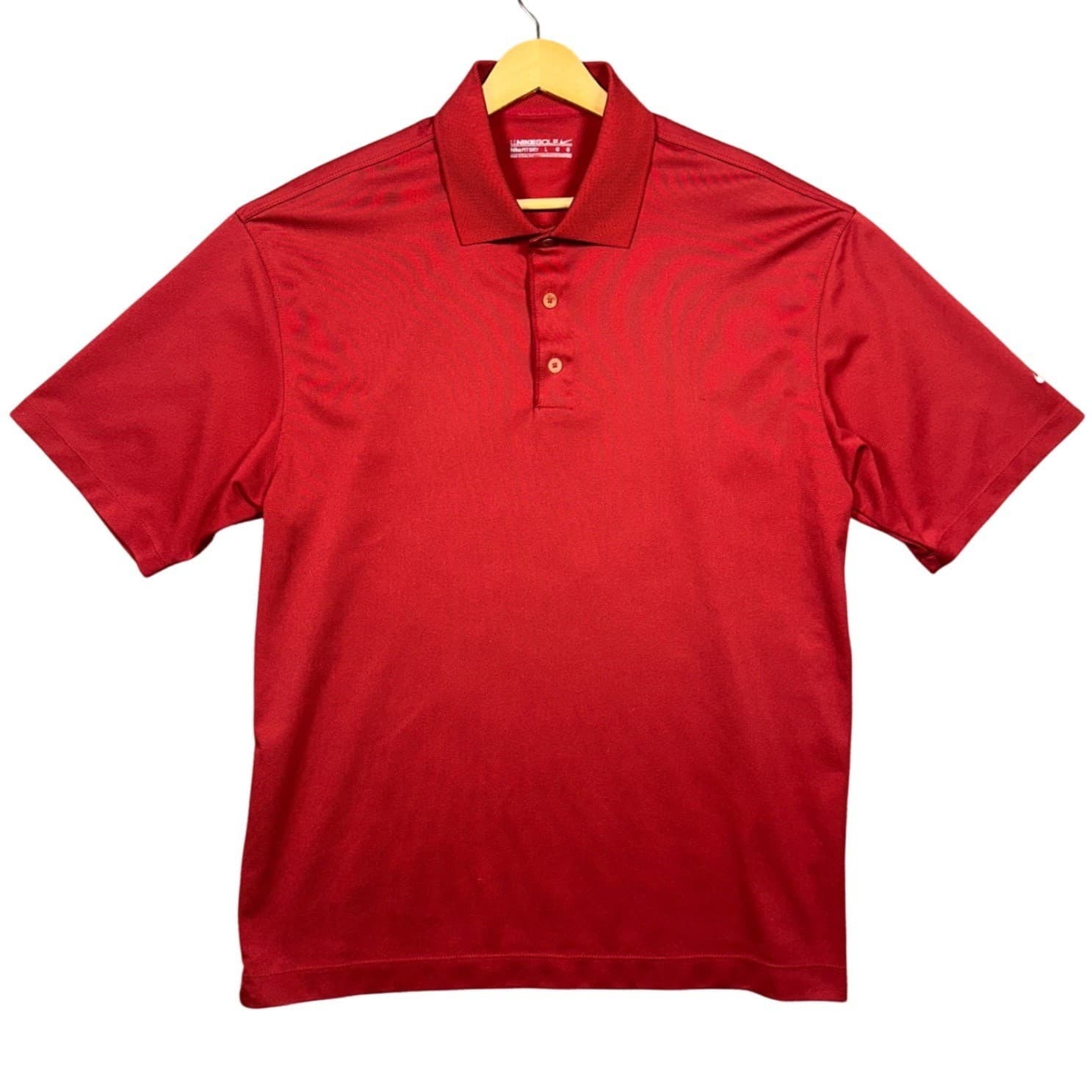 Nike Golf Polo Shirt Mens Large Red Nike Fit Dry Short Sleeve Logo