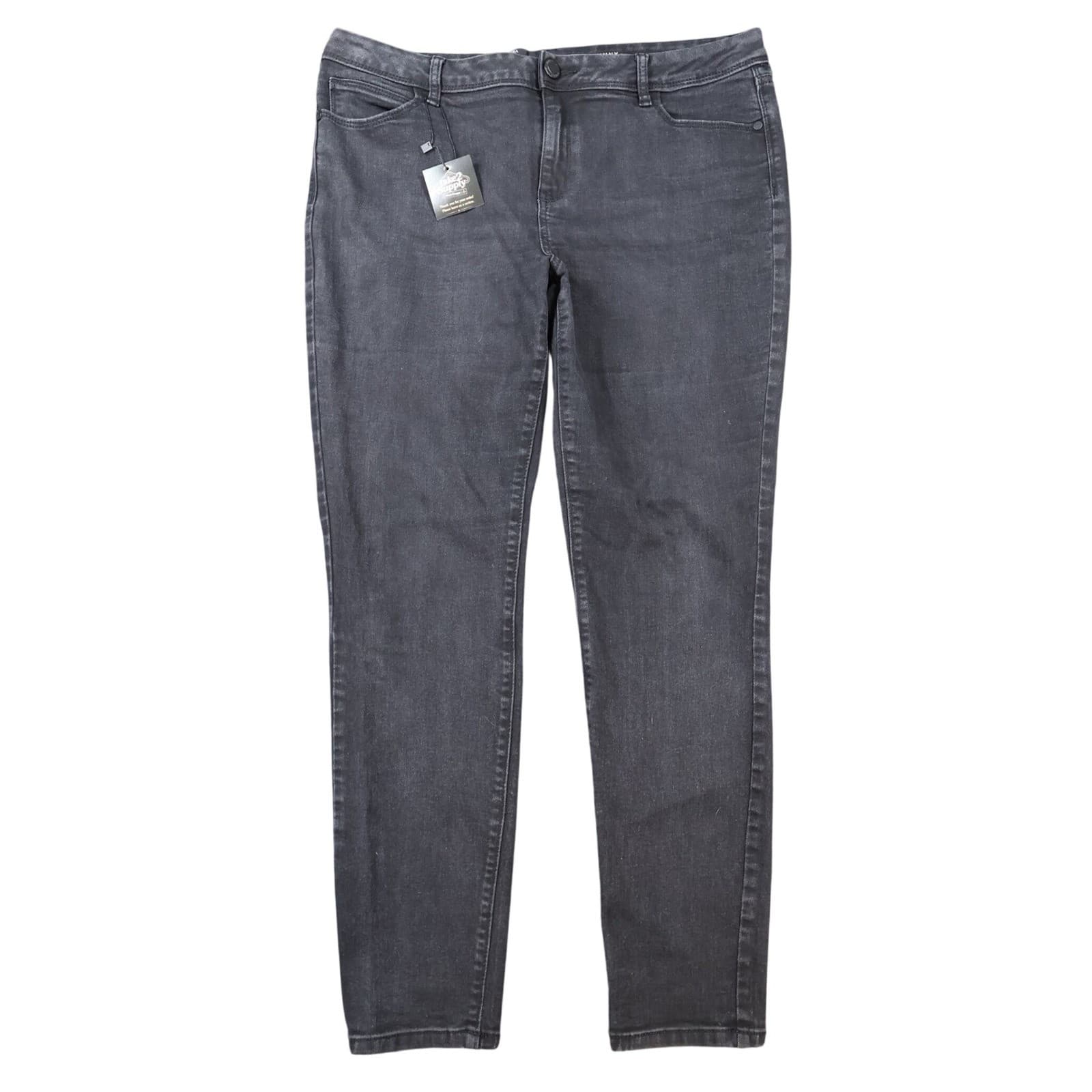 Simply Vera Vera Wang Skinny Jeans Womens 14 Black Denim Mid Rise Faded Stretch