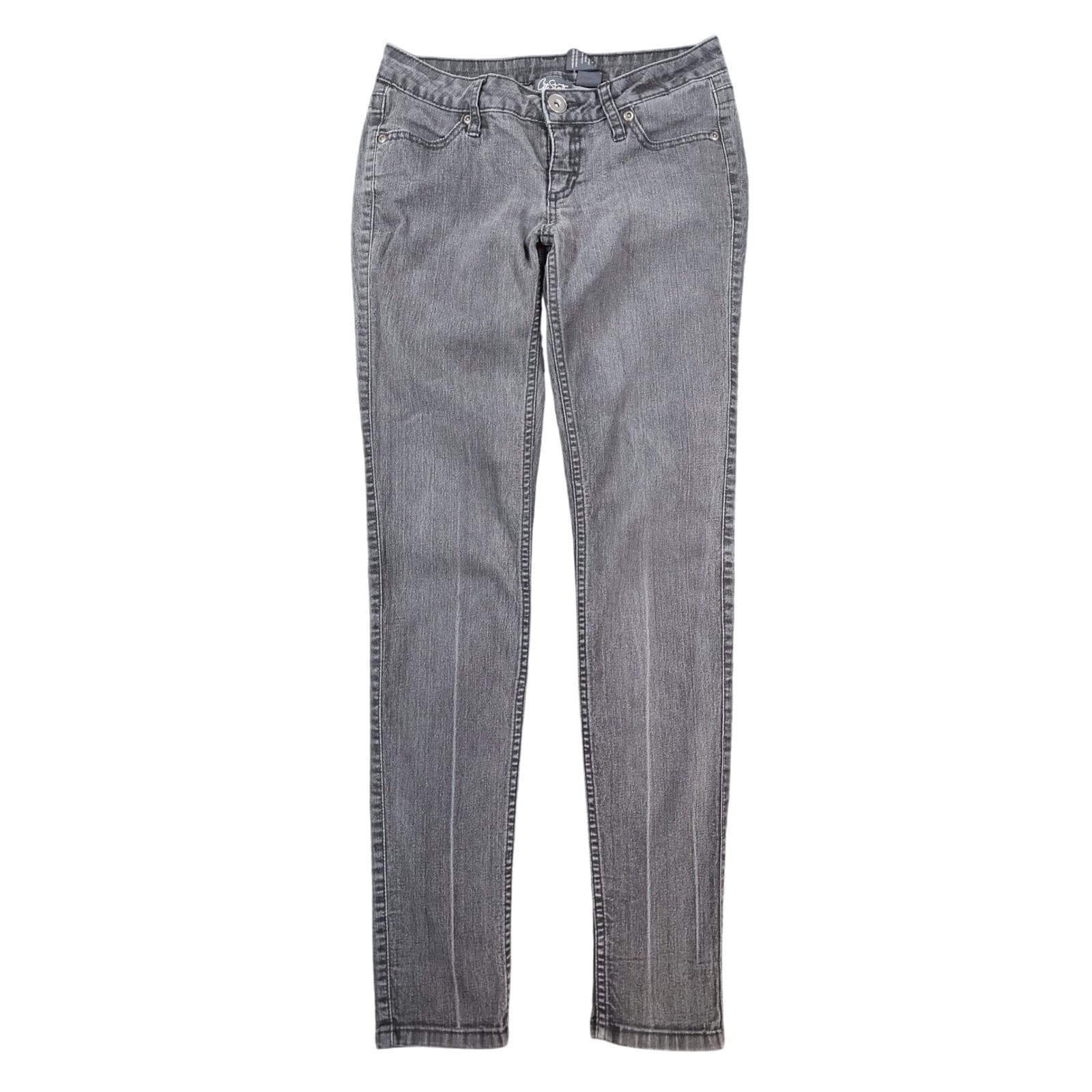 City Streets Skinny Jeans Womens 3 Gray Cotton Blend Stretch Slim Fit Denim