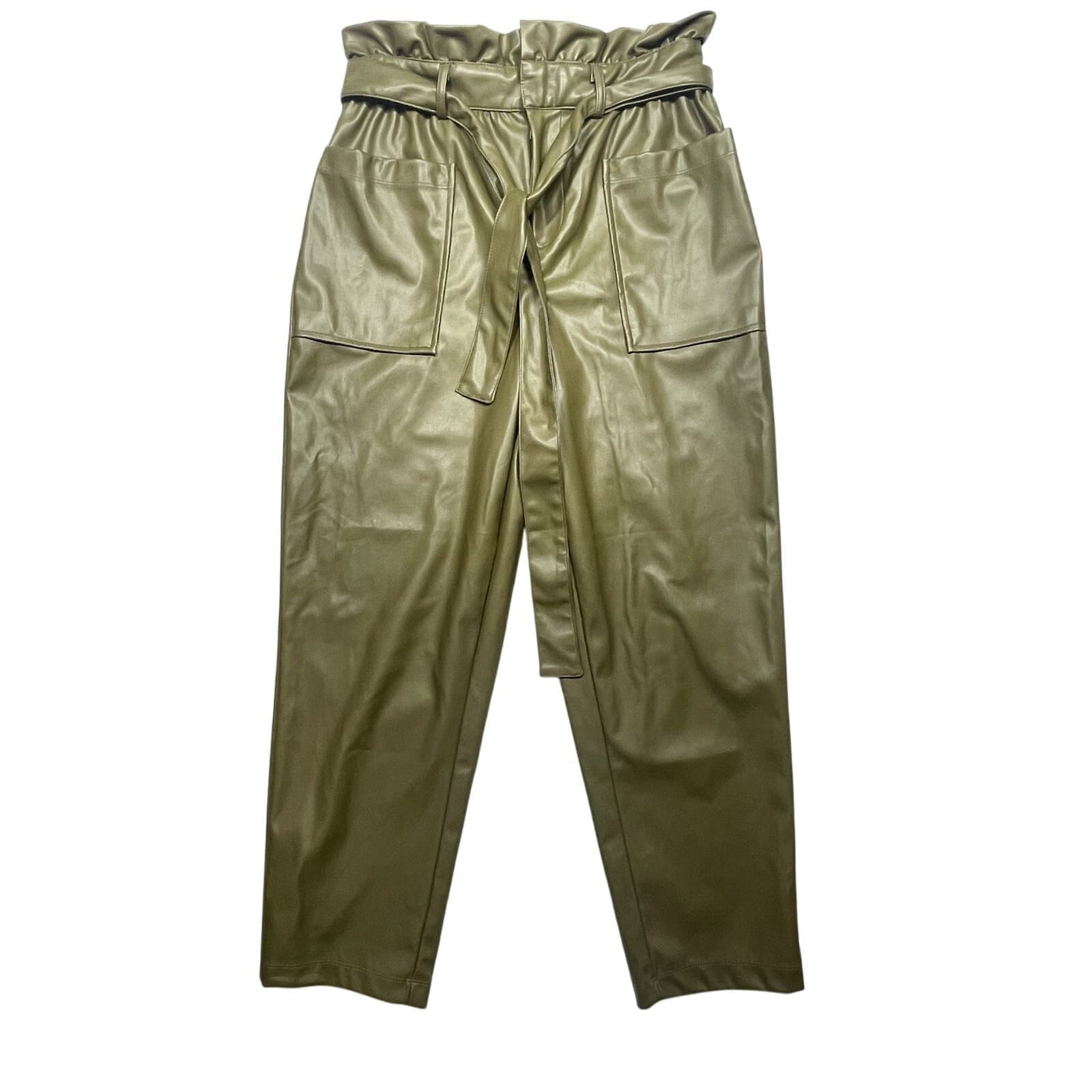 Who What Wear Women's Faux Paperbag Leather Pants - Size 6