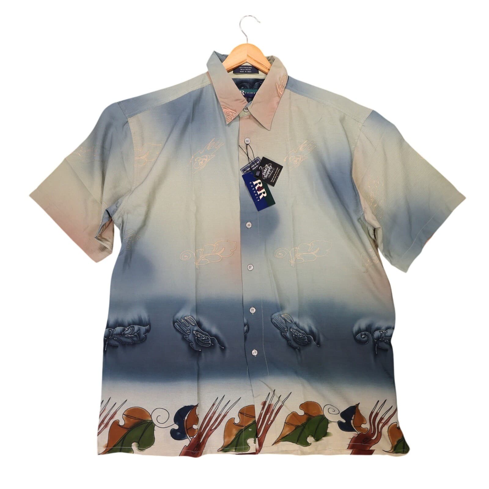 RR Casuals Button Up Shirt Mens XL Multicolor New Vintage Short Sleeve