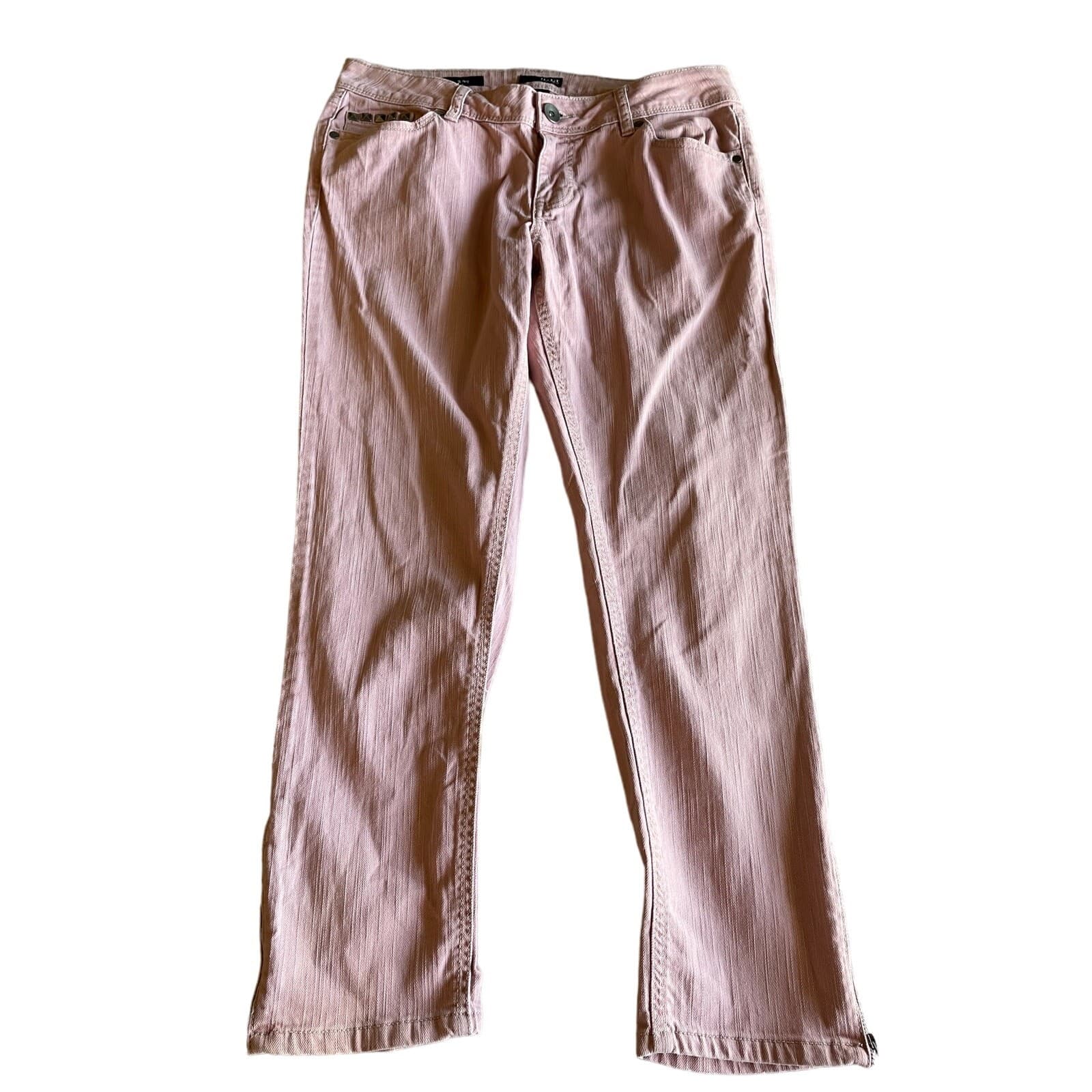 Ana Womens Soft Pink Straight Jeans Size 10