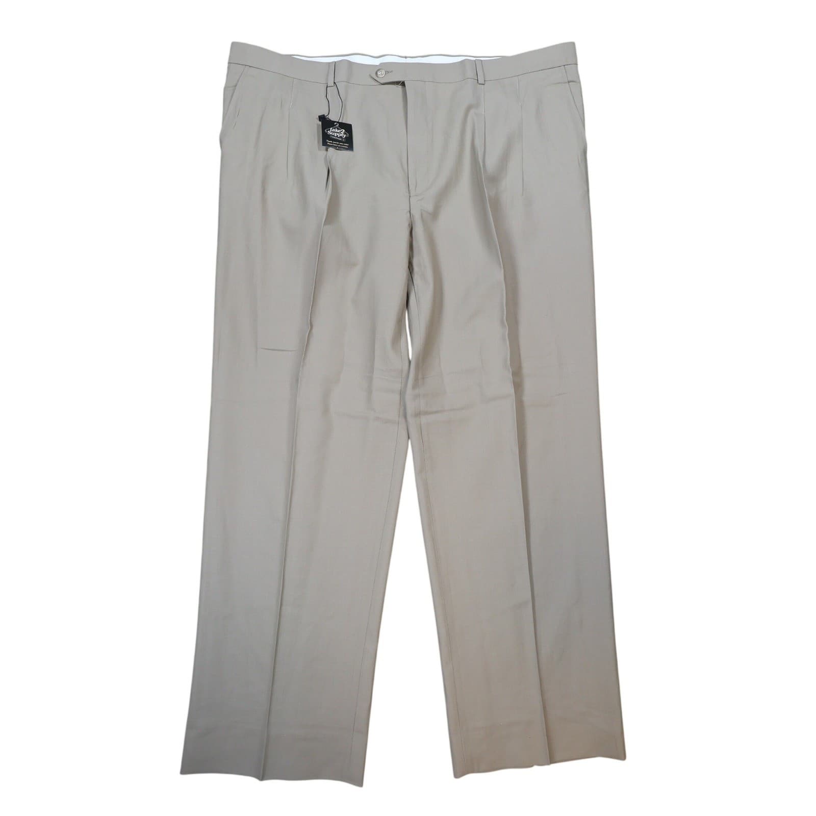 Lauren Ralph Lauren Dress Pants Mens 44x32 Tan Excellent Super 100s Wool Pleated - Image 1