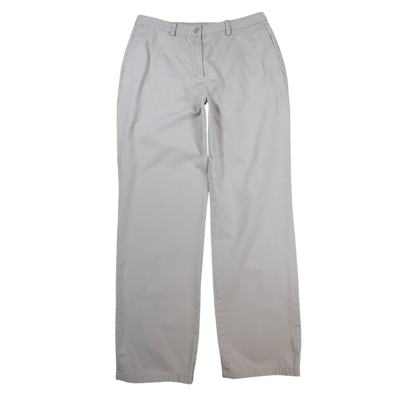 Eddie Bauer Chino Pants Womens 10 Tan 100% Cotton Straight Leg Classic Khaki