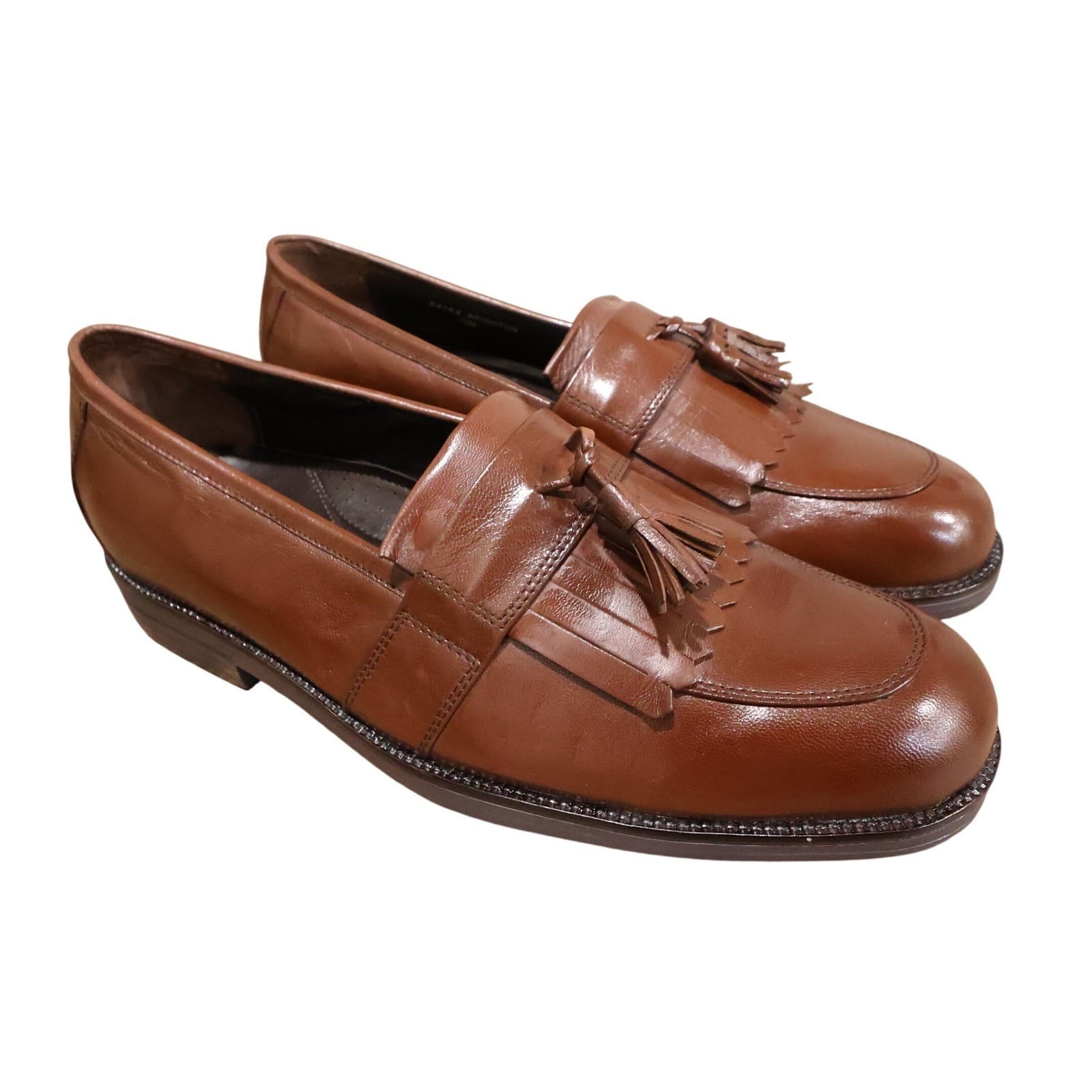 French Shriner Brighton Tassel Loafers Mens 13 Tan Excellent Leather Kiltie