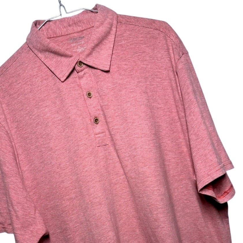 Roundtree & Yorke Mens Heathered Red Short Sleeve Polo Shirt Size Medium