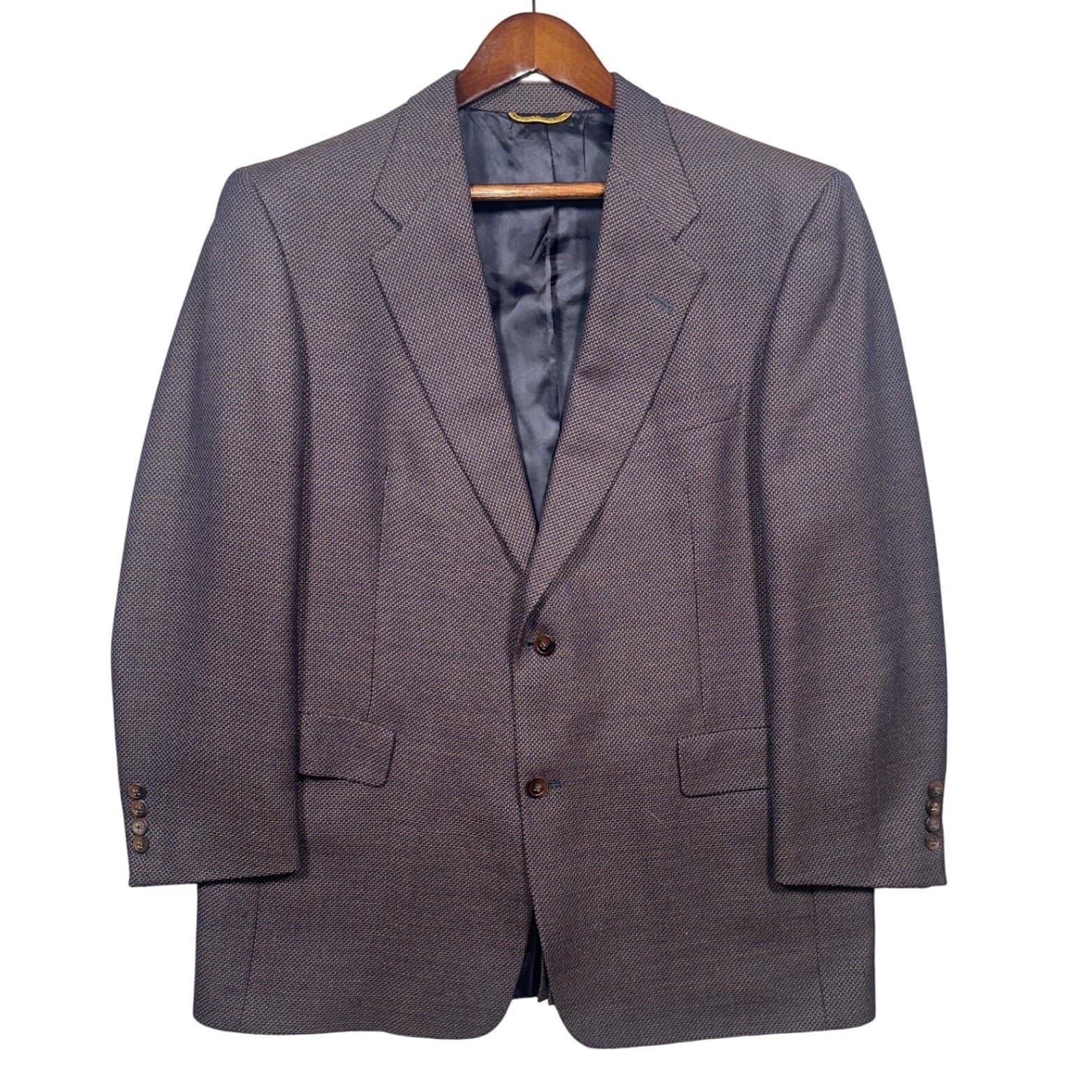 Hart Schaffner Marx Gold Trumpeter Blazer Mens 43R Purple Brown Sport Coat